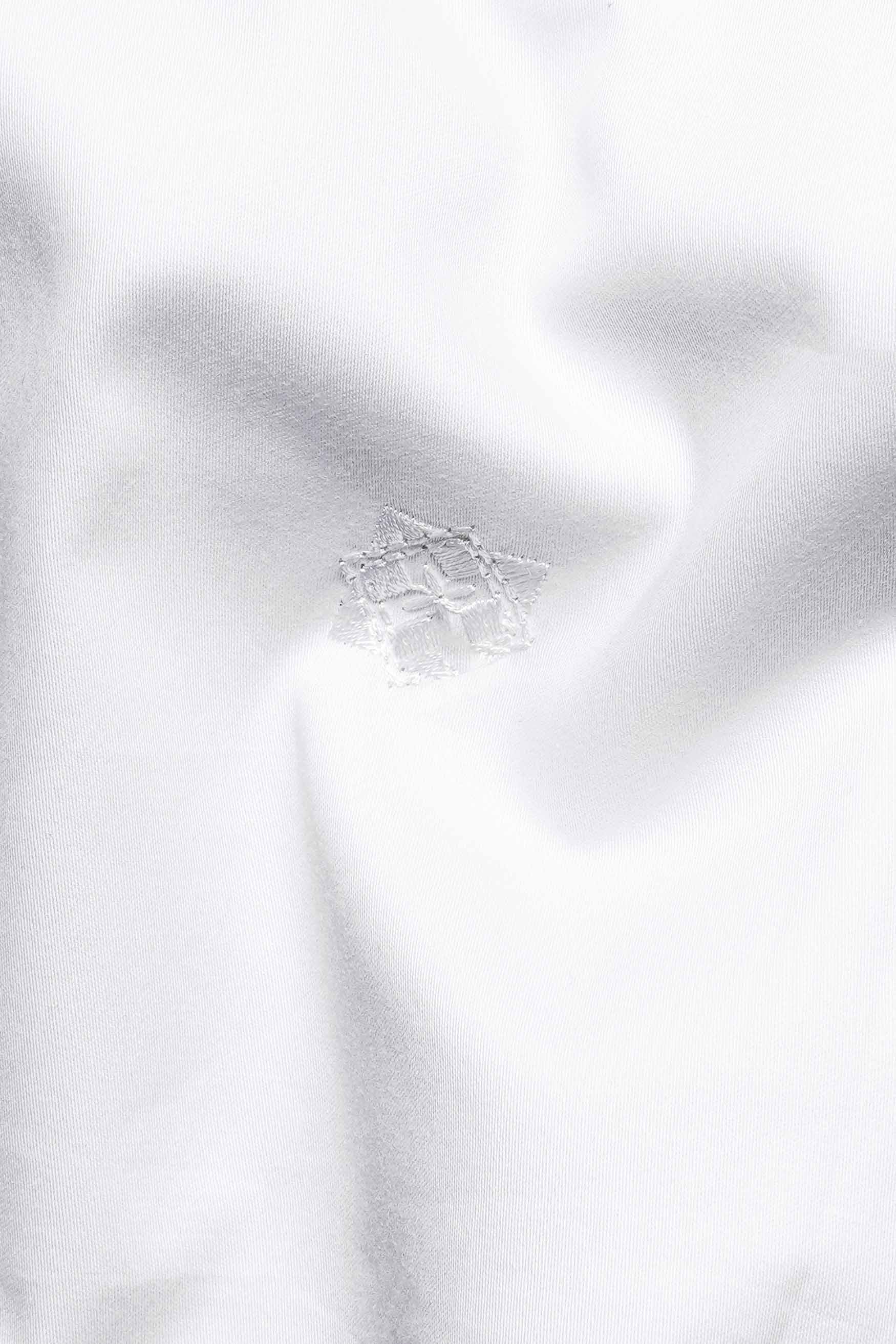 Bright White Subtle Sheen Super Soft Premium Cotton Shirt