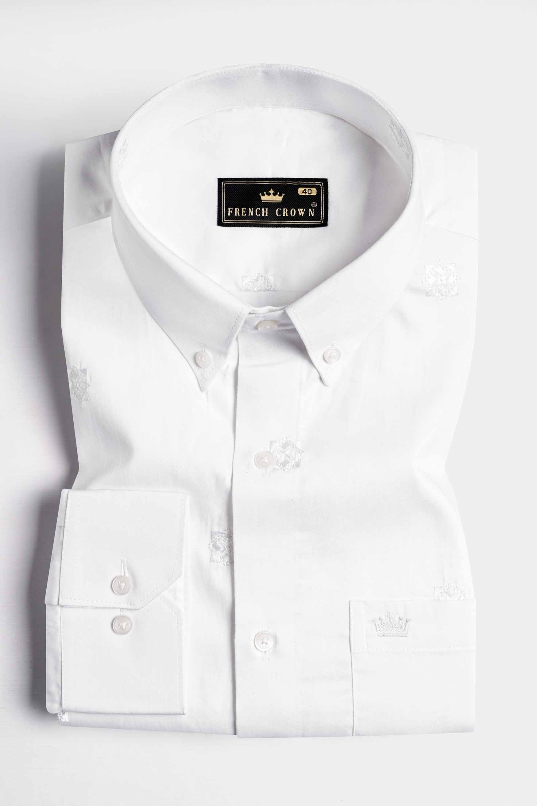 Bright White Subtle Sheen Super Soft Premium Cotton Shirt