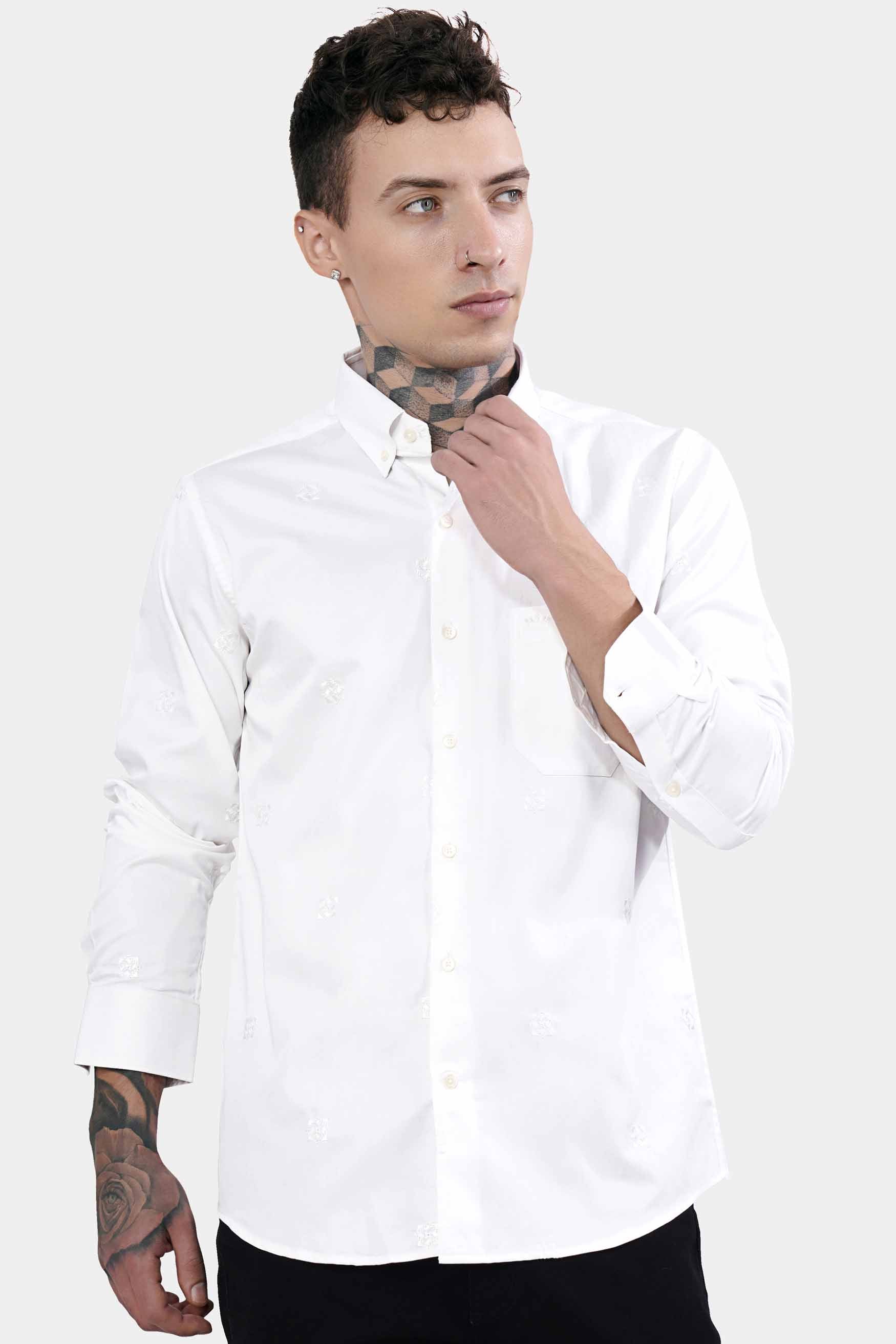 Bright White Subtle Sheen Super Soft Premium Cotton Shirt