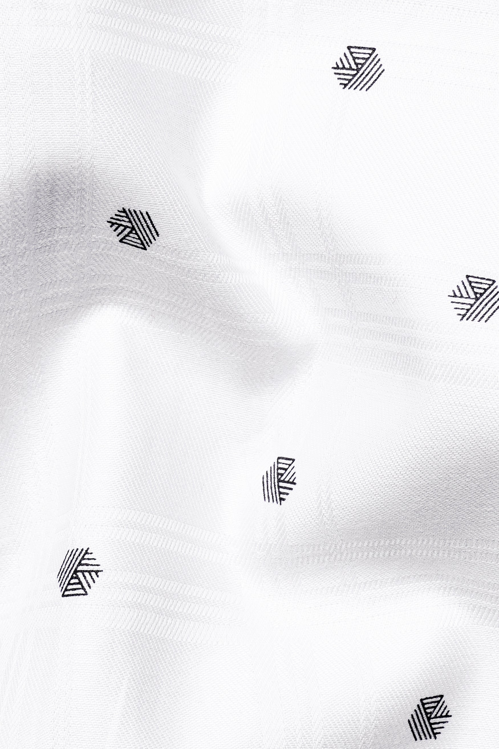 Bright White Dobby Textured Premium Giza Cotton Shirt