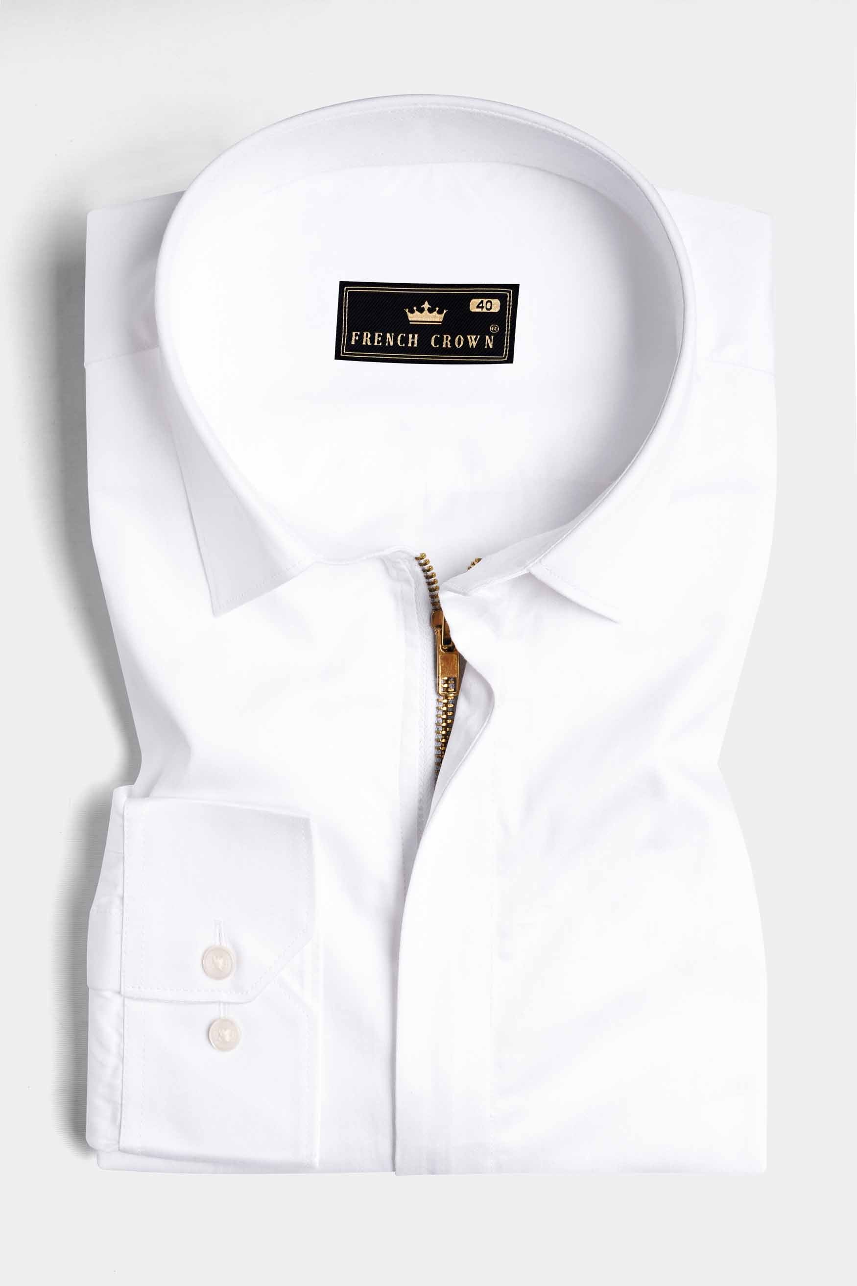 Bright White and Tuna Gray Leaves Printed Subtle Sheen Super Soft Premium Cotton Designer Shirt