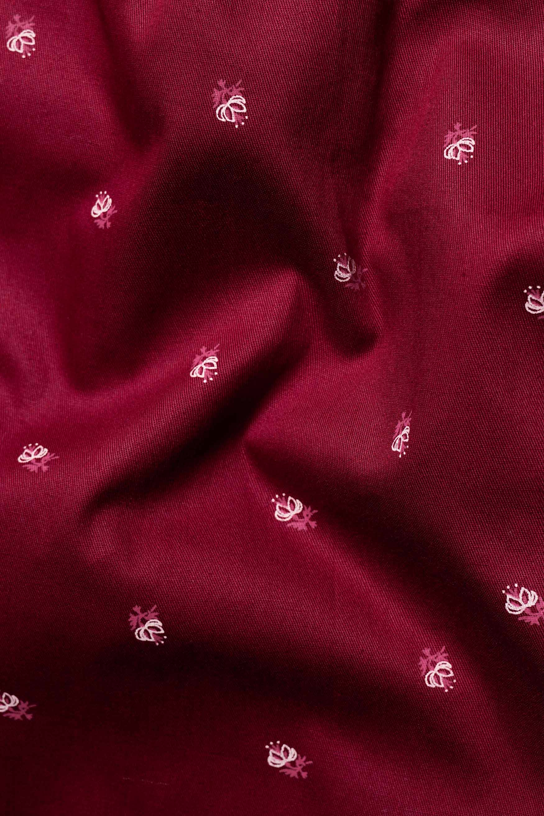 Bulgarian Maroon Ditsy Printed Royal Oxford Shirt