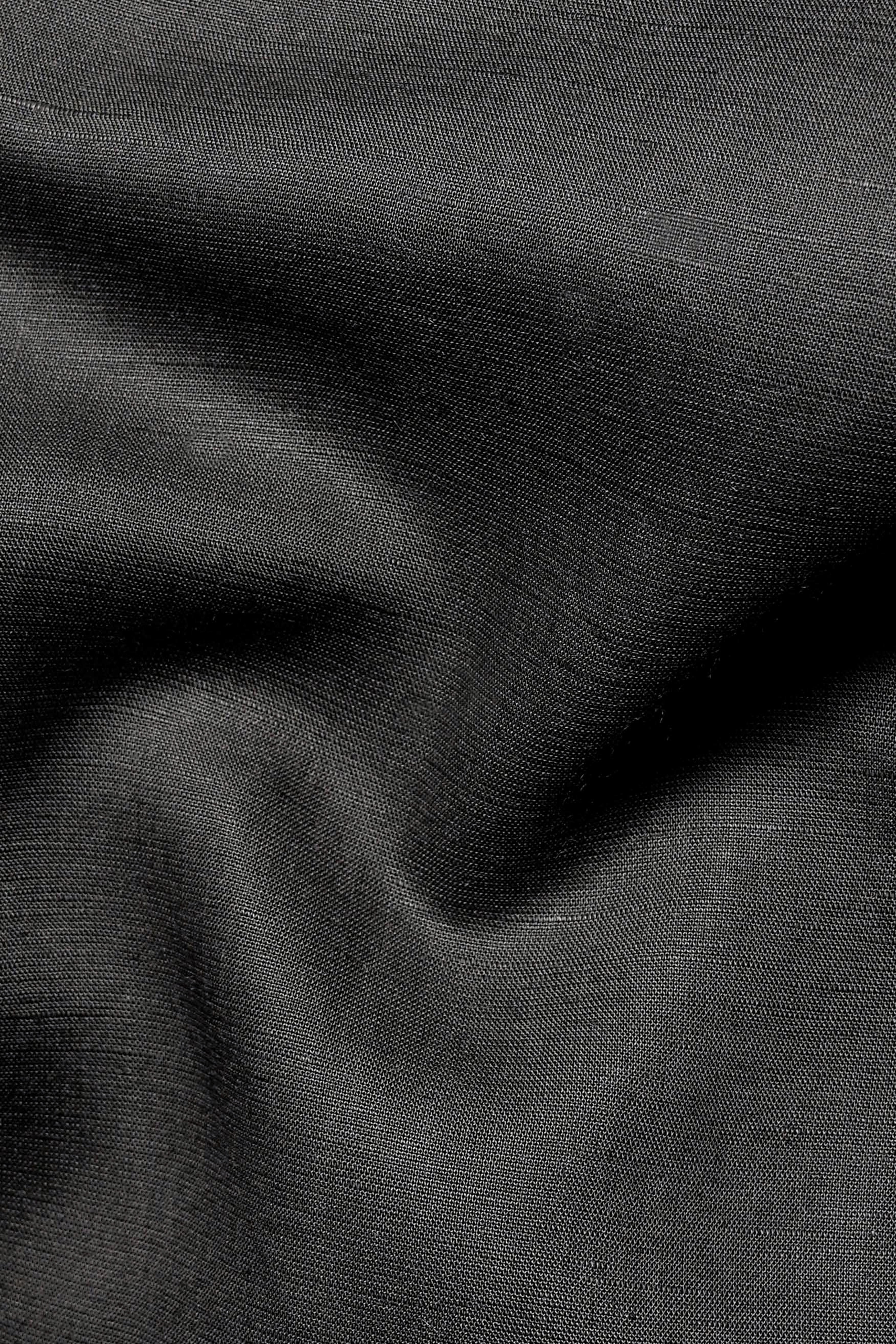 Zeus Gray with White Cuffs and Collar Luxurious Linen Shirt