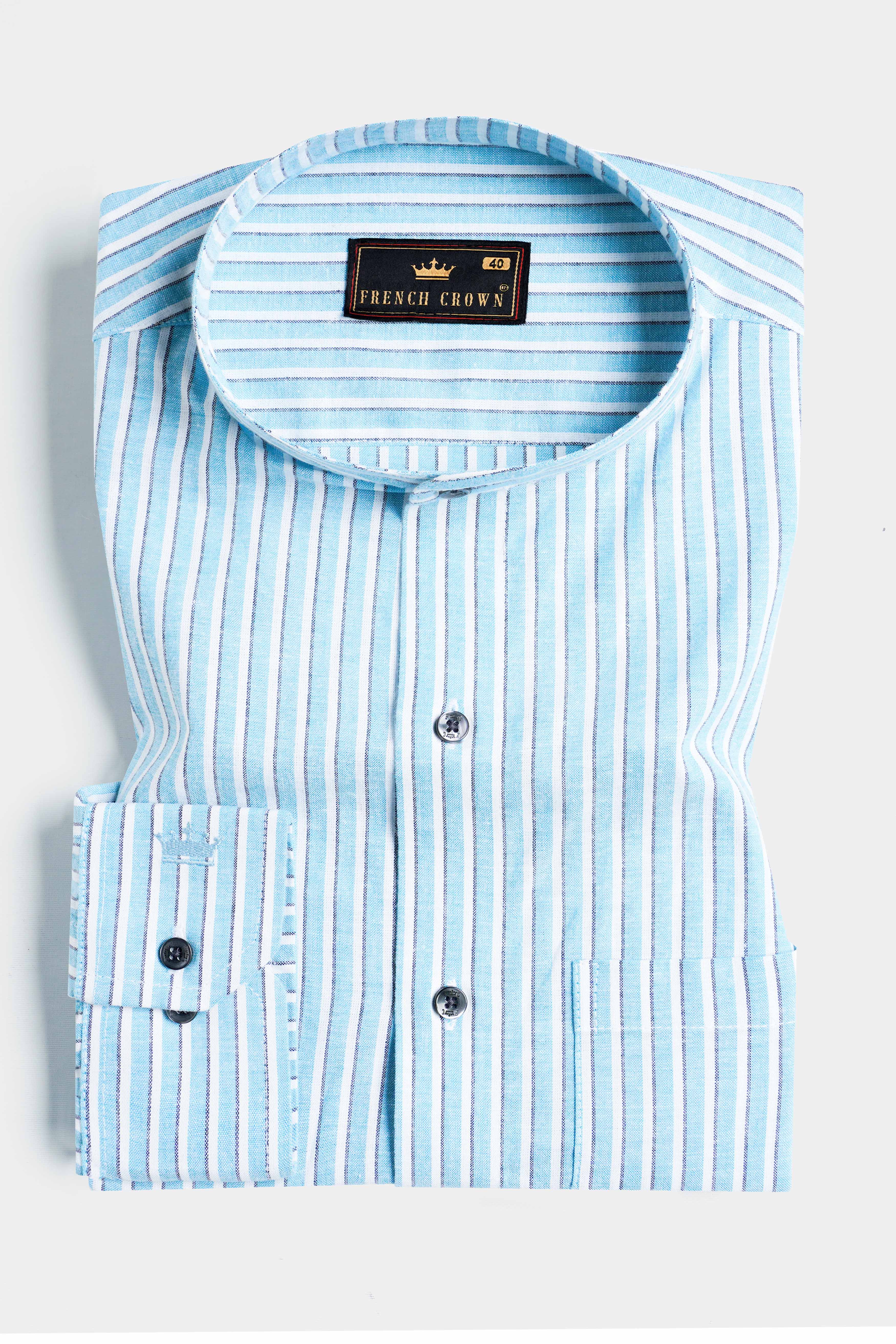 Blizzard Blue and White Striped Luxurious Linen Shirt 11482-M-BLE-38, 11482-M-BLE-H-38, 11482-M-BLE-39, 11482-M-BLE-H-39, 11482-M-BLE-40, 11482-M-BLE-H-40, 11482-M-BLE-42, 11482-M-BLE-H-42, 11482-M-BLE-44, 11482-M-BLE-H-44, 11482-M-BLE-46, 11482-M-BLE-H-46, 11482-M-BLE-48, 11482-M-BLE-H-48, 11482-M-BLE-50, 11482-M-BLE-H-50, 11482-M-BLE-52, 11482-M-BLE-H-52