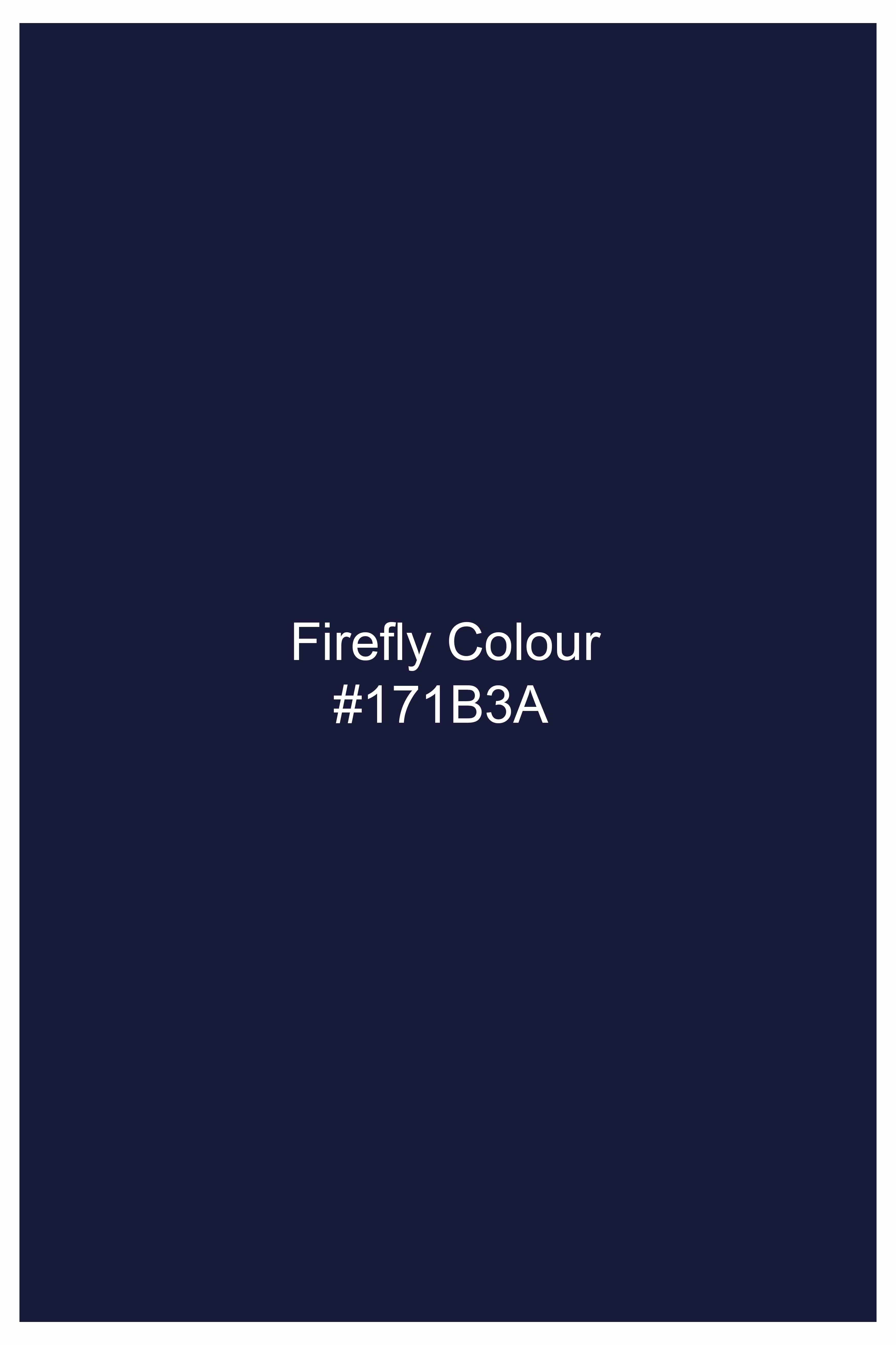Firefly Blue Dobby Textured Premium Giza Cotton Shirt