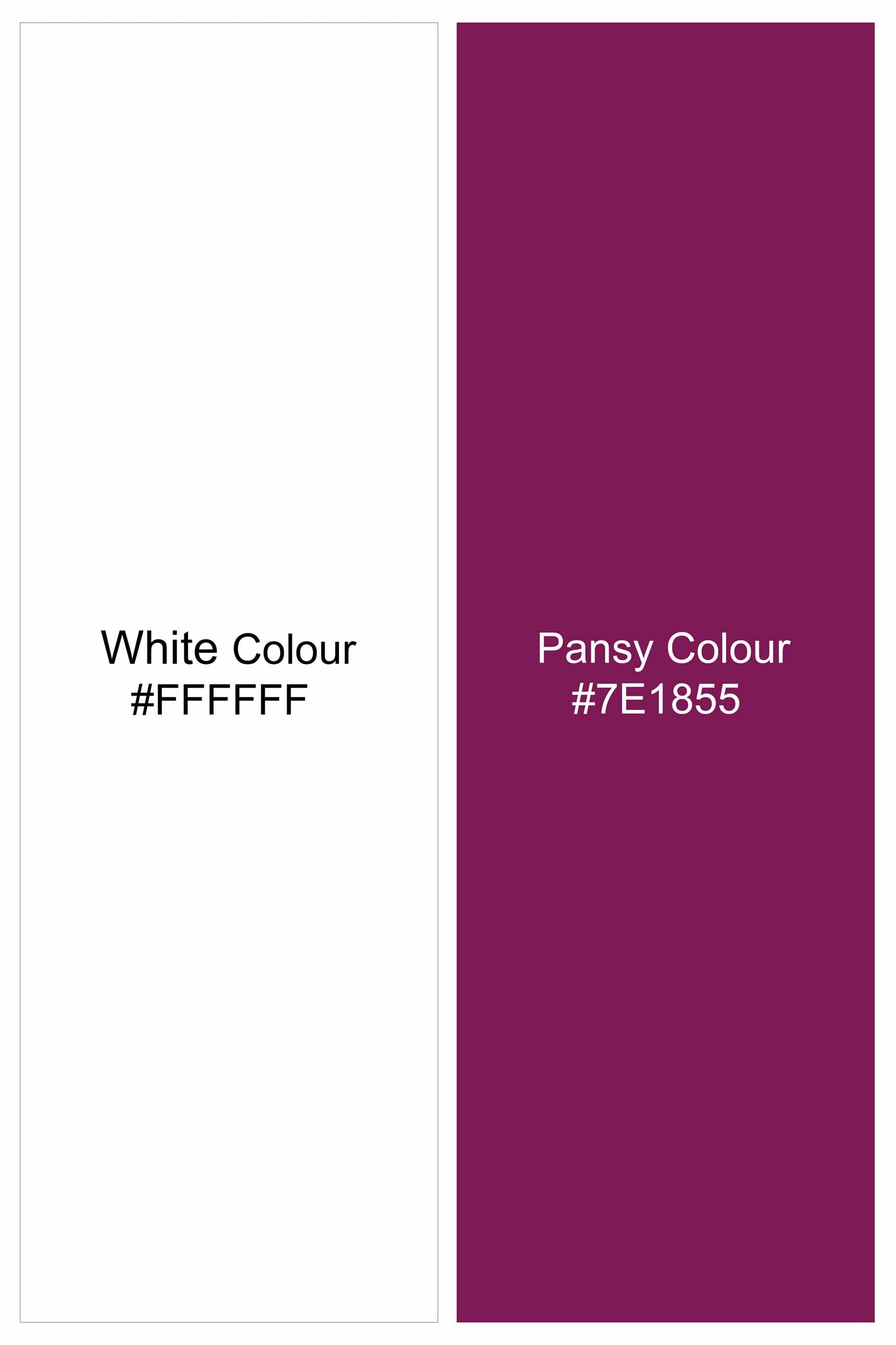 Bright White and Pansy Pink Striped Premium Cotton Shirt