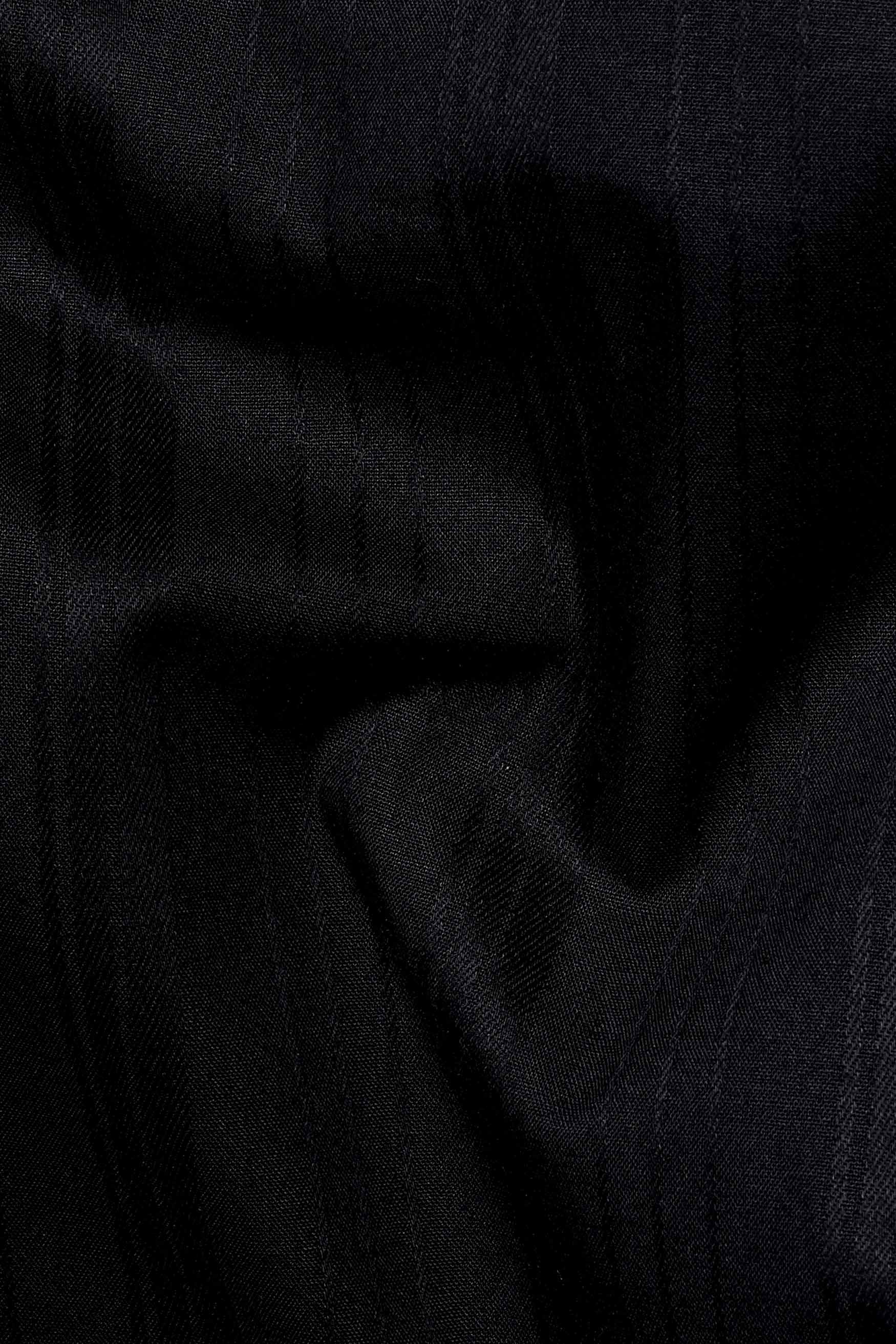 Jade Black Dobby Textured Premium Giza Cotton Shirt