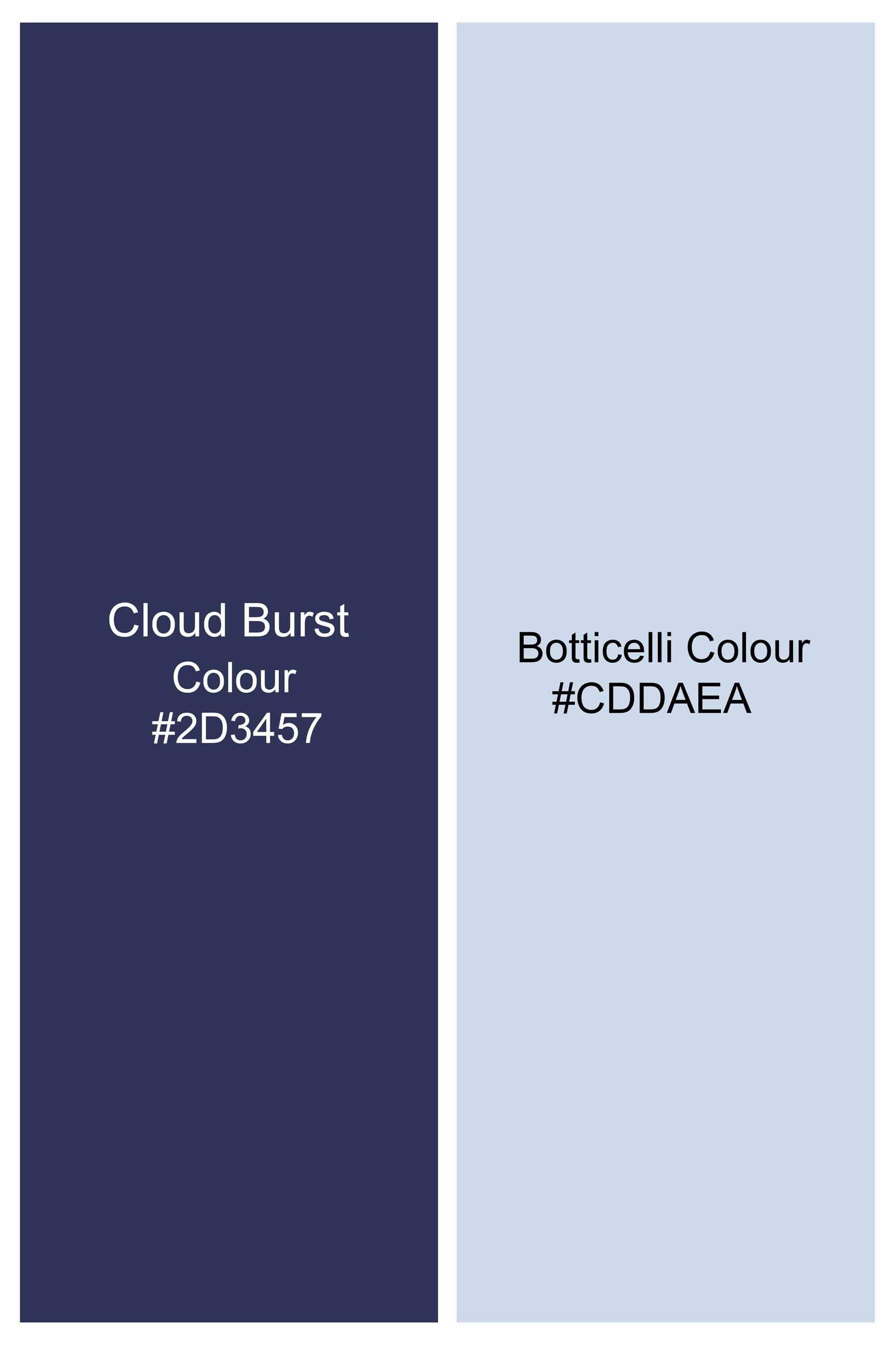 Cloud Burst Blue and Botticelli Blue Printed Chambray Shirt
