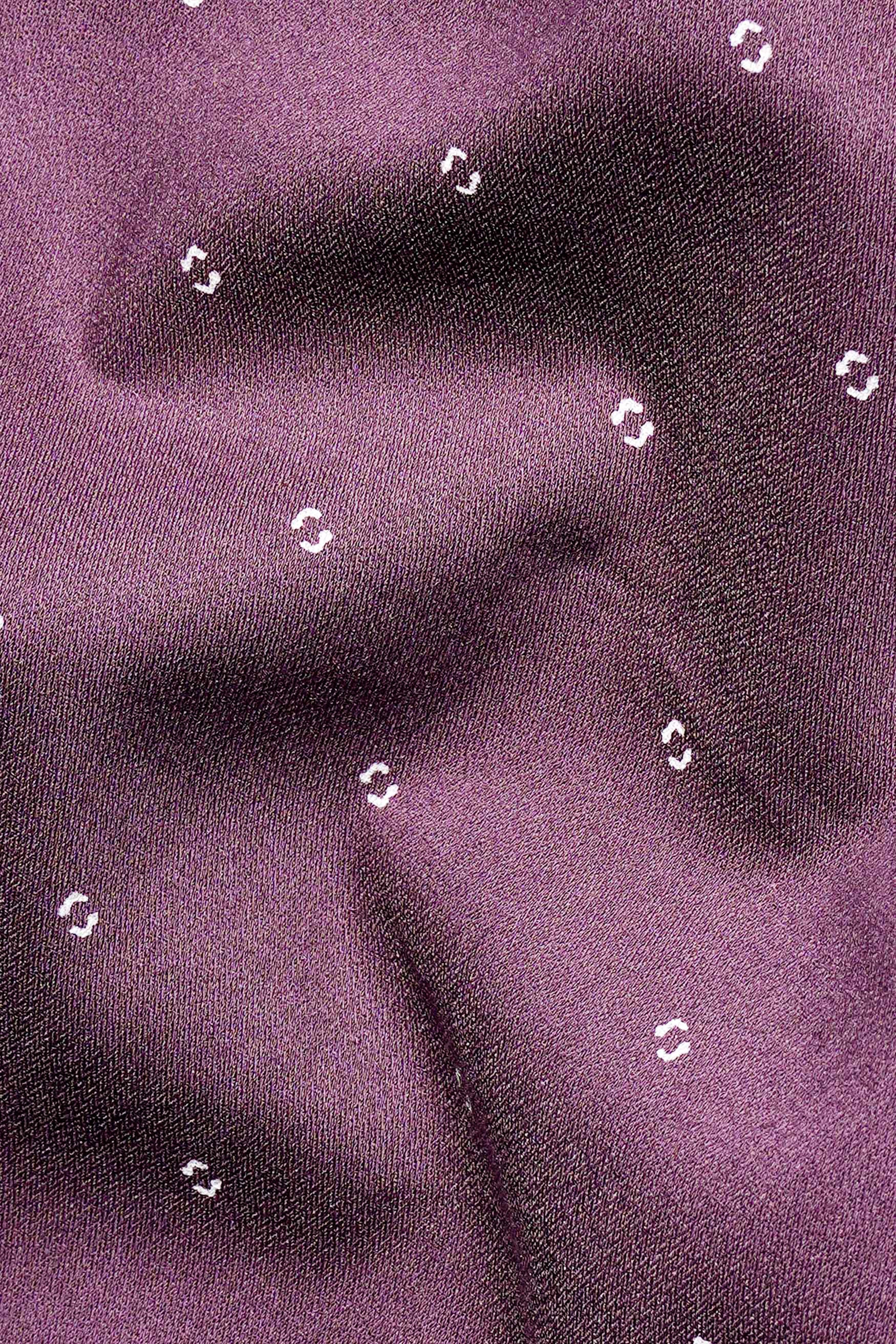 Byzantium Purple Printed Stretchable Herringbone Shirt