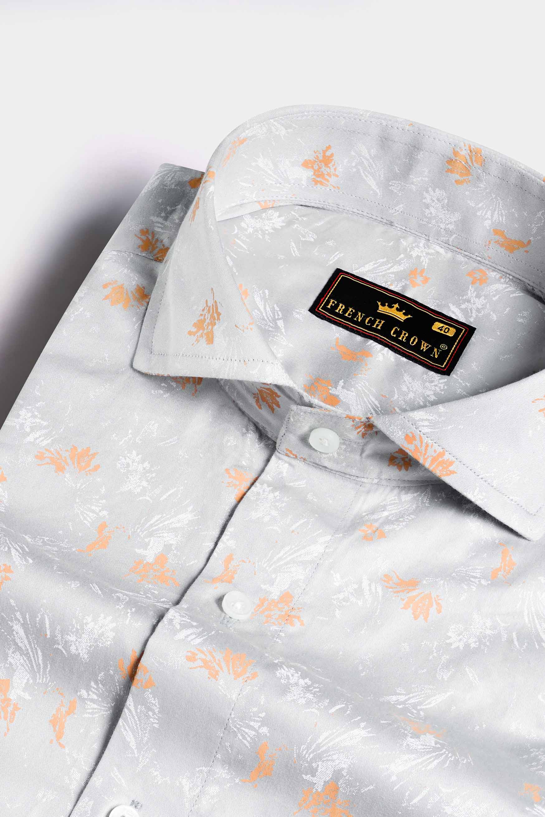 Gainsboro Gray Printed Subtle Sheen Super Soft Premium Cotton Shirt