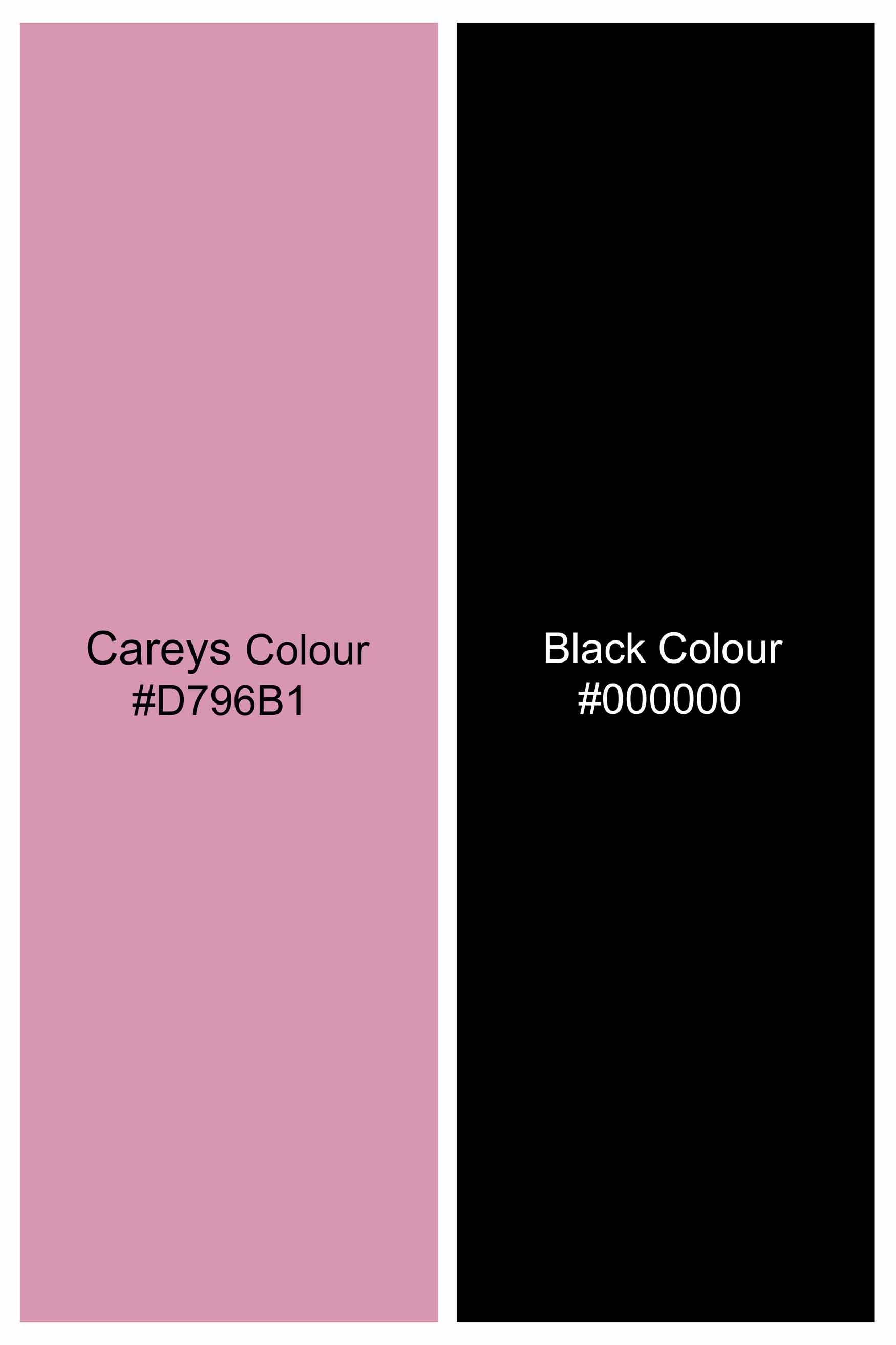 Careys Pink and Black Dobby Textured Premium Giza Cotton Shirt