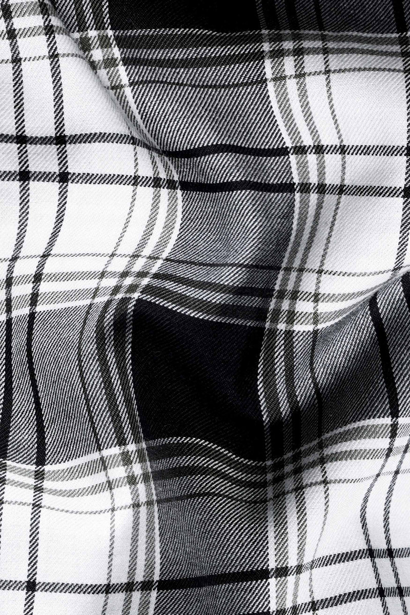 Jade Black and Oslo Gray Twill Plaid Premium Cotton Shirt