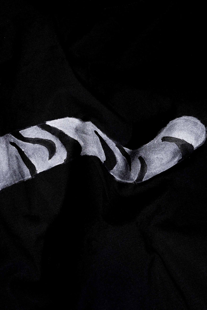 Jade black Tiger Hand Painted Subtle Sheen Super Soft Premium Cotton Designer Shirt