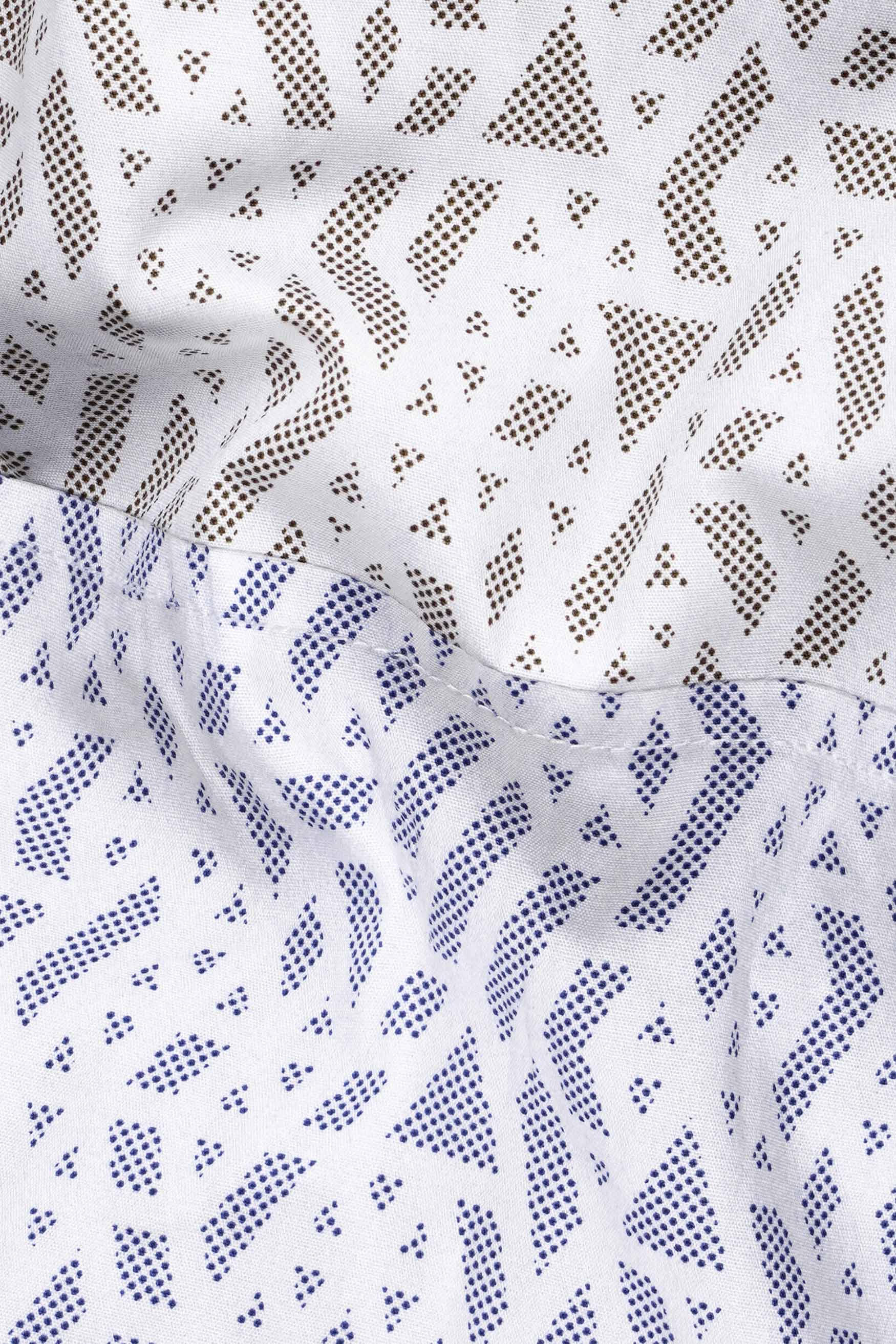 Bright White with Cork Brown and Nile Blue Printed Subtle Sheen Super Soft Premium Cotton Designer Shirt 11567-BLK-FP-38, 11567-BLK-FP-H-38, 11567-BLK-FP-39, 11567-BLK-FP-H-39, 11567-BLK-FP-40, 11567-BLK-FP-H-40, 11567-BLK-FP-42, 11567-BLK-FP-H-42, 11567-BLK-FP-44, 11567-BLK-FP-H-44, 11567-BLK-FP-46, 11567-BLK-FP-H-46, 11567-BLK-FP-48, 11567-BLK-FP-H-48, 11567-BLK-FP-50, 11567-BLK-FP-H-50, 11567-BLK-FP-52, 11567-BLK-FP-H-52