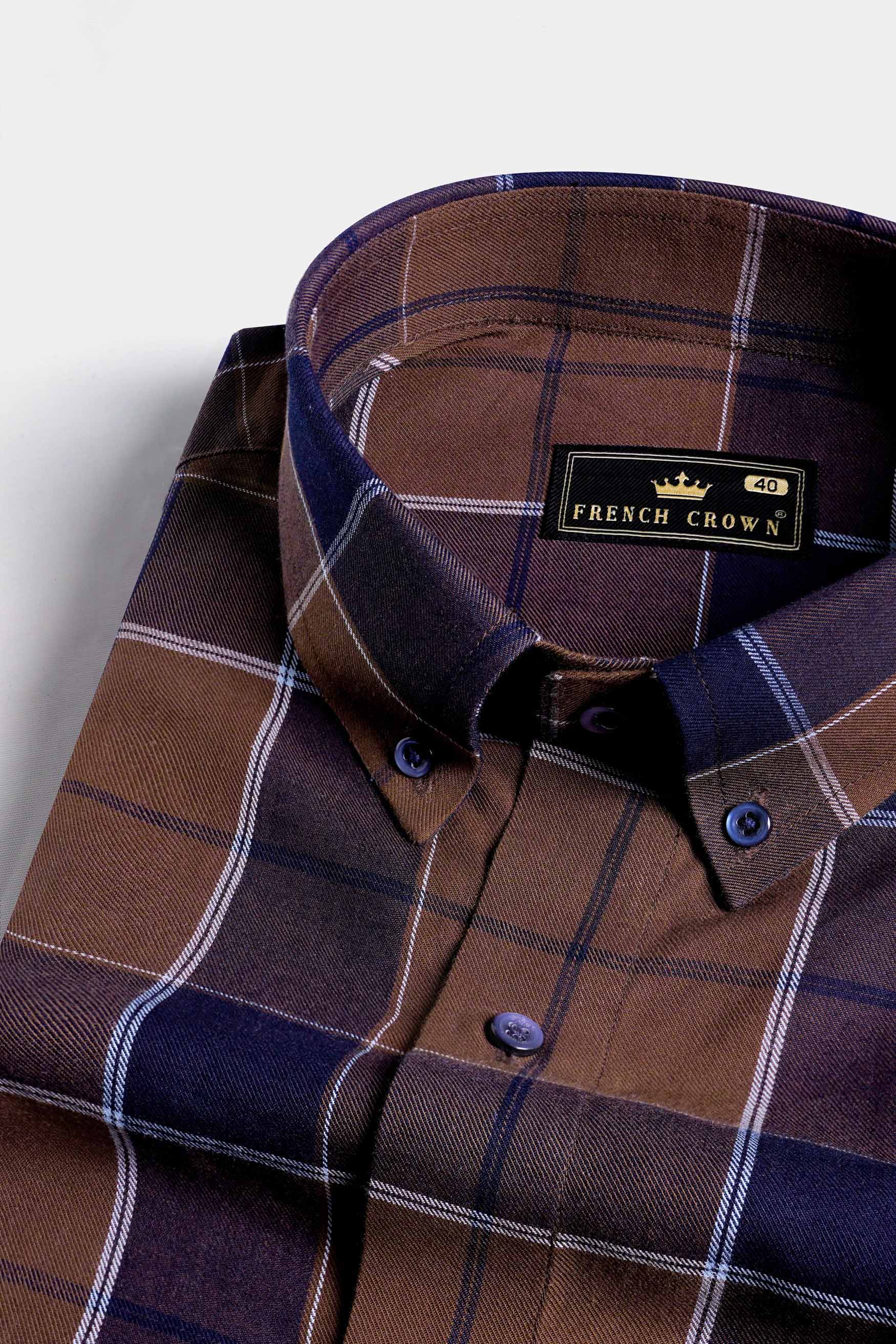 Iroko Brown and Haiti Blue Twill Plaid Premium Cotton Shirt 11568-BD-BLE-38, 11568-BD-BLE-H-38, 11568-BD-BLE-39, 11568-BD-BLE-H-39, 11568-BD-BLE-40, 11568-BD-BLE-H-40, 11568-BD-BLE-42, 11568-BD-BLE-H-42, 11568-BD-BLE-44, 11568-BD-BLE-H-44, 11568-BD-BLE-46, 11568-BD-BLE-H-46, 11568-BD-BLE-48, 11568-BD-BLE-H-48, 11568-BD-BLE-50, 11568-BD-BLE-H-50, 11568-BD-BLE-52, 11568-BD-BLE-H-52