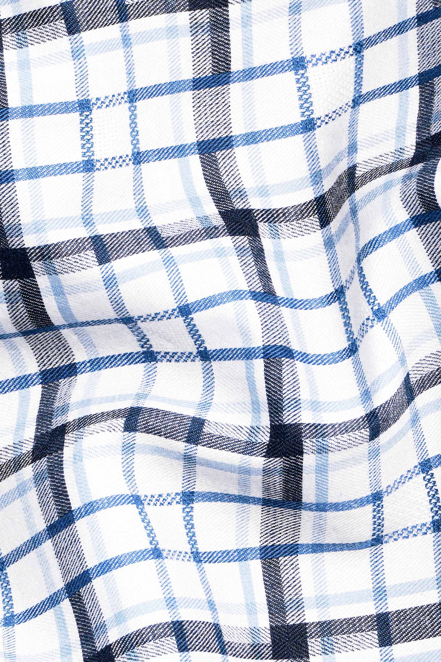 Bright White with Boston Blue and Haiti Blue Checkered Dobby Textured Premium Giza Cotton Shirt 11571-BD-38, 11571-BD-H-38, 11571-BD-39, 11571-BD-H-39, 11571-BD-40, 11571-BD-H-40, 11571-BD-42, 11571-BD-H-42, 11571-BD-44, 11571-BD-H-44, 11571-BD-46, 11571-BD-H-46, 11571-BD-48, 11571-BD-H-48, 11571-BD-50, 11571-BD-H-50, 11571-BD-52, 11571-BD-H-52