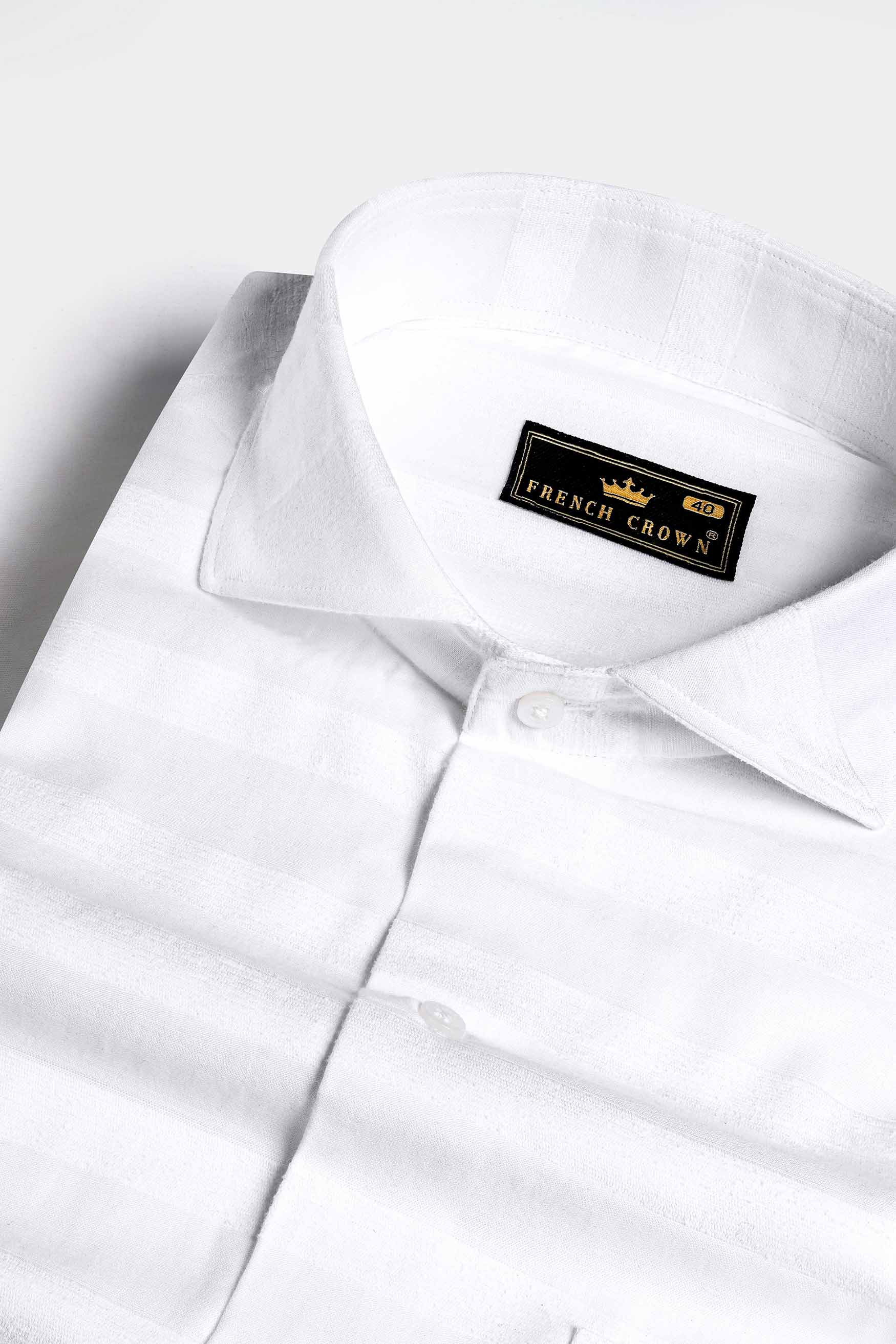 Bright White Velvet Striped Dobby Textured Premium Giza Cotton Shirt 11593-CA-38, 11593-CA-H-38, 11593-CA-39, 11593-CA-H-39, 11593-CA-40, 11593-CA-H-40, 11593-CA-42, 11593-CA-H-42, 11593-CA-44, 11593-CA-H-44, 11593-CA-46, 11593-CA-H-46, 11593-CA-48, 11593-CA-H-48, 11593-CA-50, 11593-CA-H-50, 11593-CA-52, 11593-CA-H-52