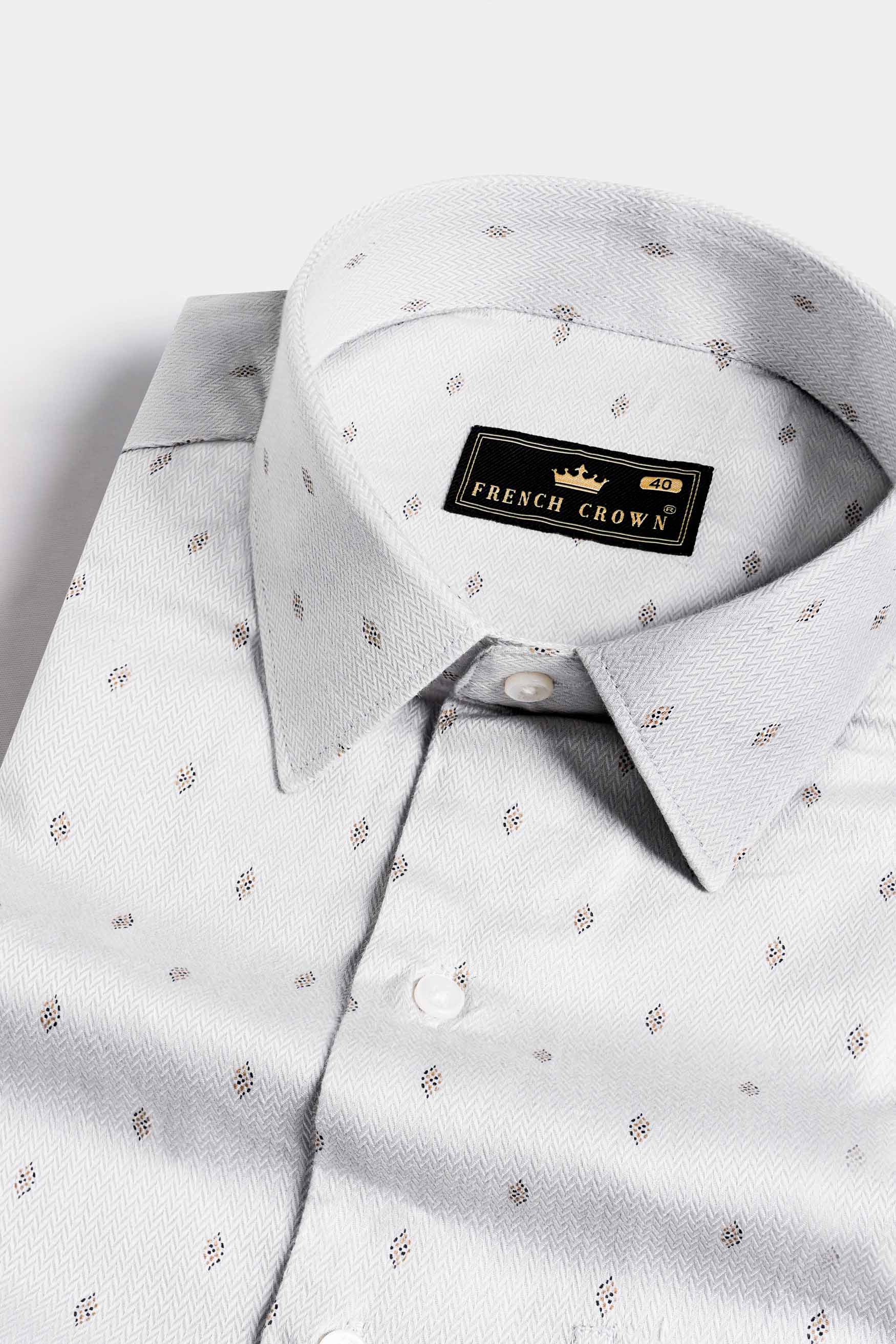 Gainsboro Gray Textured Herringbone Premium Cotton Shirt 11594-38, 11594-H-38, 11594-39, 11594-H-39, 11594-40, 11594-H-40, 11594-42, 11594-H-42, 11594-44, 11594-H-44, 11594-46, 11594-H-46, 11594-48, 11594-H-48, 11594-50, 11594-H-50, 11594-52, 11594-H-52