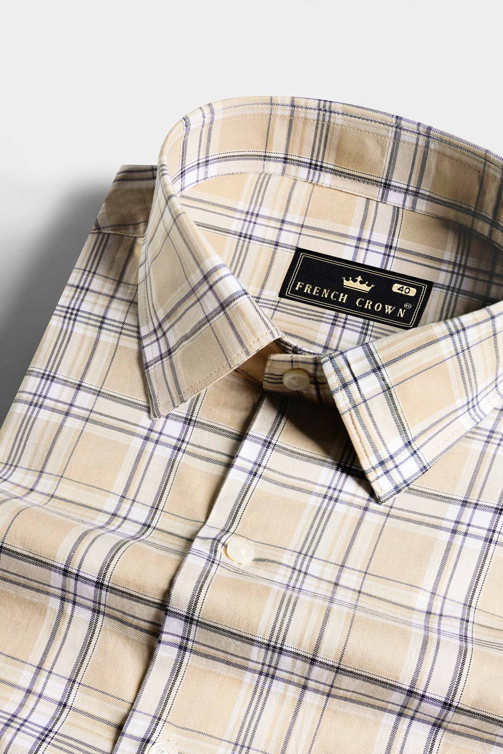 Pavlova Brown and Rhino Blue Twill Plaid Premium Cotton Shirt 11595-38, 11595-H-38, 11595-39, 11595-H-39, 11595-40, 11595-H-40, 11595-42, 11595-H-42, 11595-44, 11595-H-44, 11595-46, 11595-H-46, 11595-48, 11595-H-48, 11595-50, 11595-H-50, 11595-52, 11595-H-52