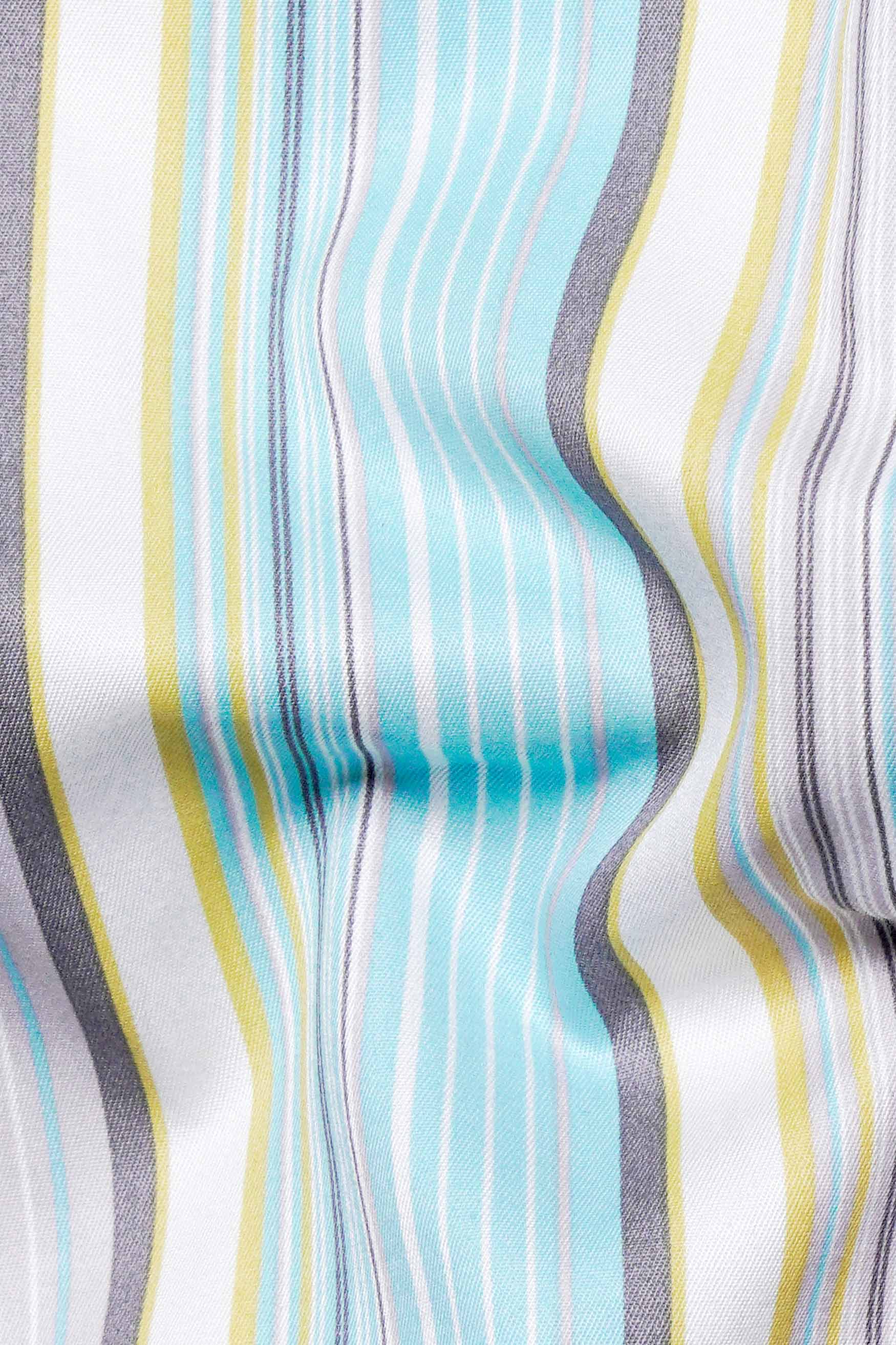 Tiffany Blue with Buff Yellow and White Striped Subtle Sheen Super Soft Premium Cotton Shirt 11596-38, 11596-H-38, 11596-39, 11596-H-39, 11596-40, 11596-H-40, 11596-42, 11596-H-42, 11596-44, 11596-H-44, 11596-46, 11596-H-46, 11596-48, 11596-H-48, 11596-50, 11596-H-50, 11596-52, 11596-H-52
