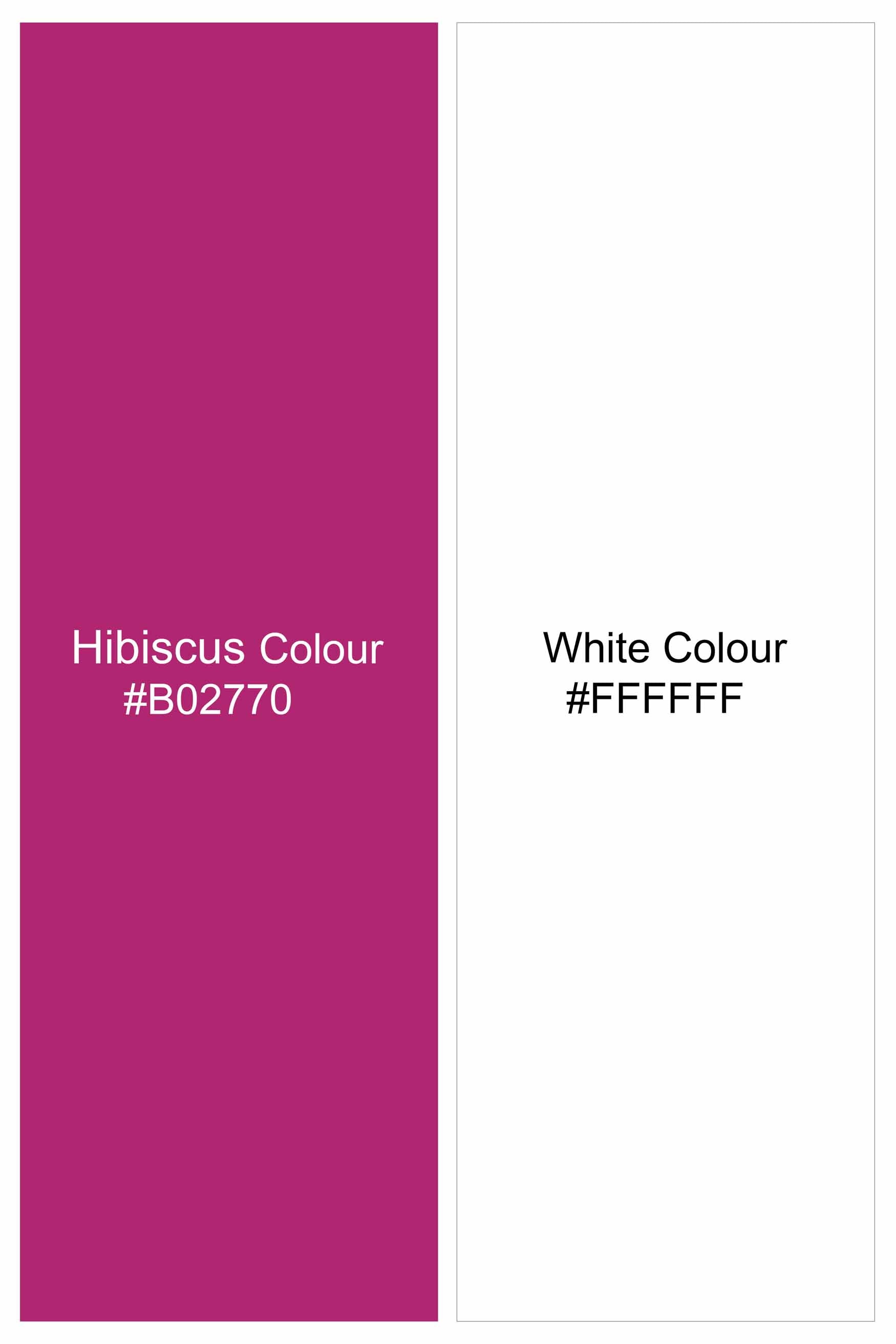 Hibiscus Pink and White Geometric Printed Premium Tencel Kurta Shirt