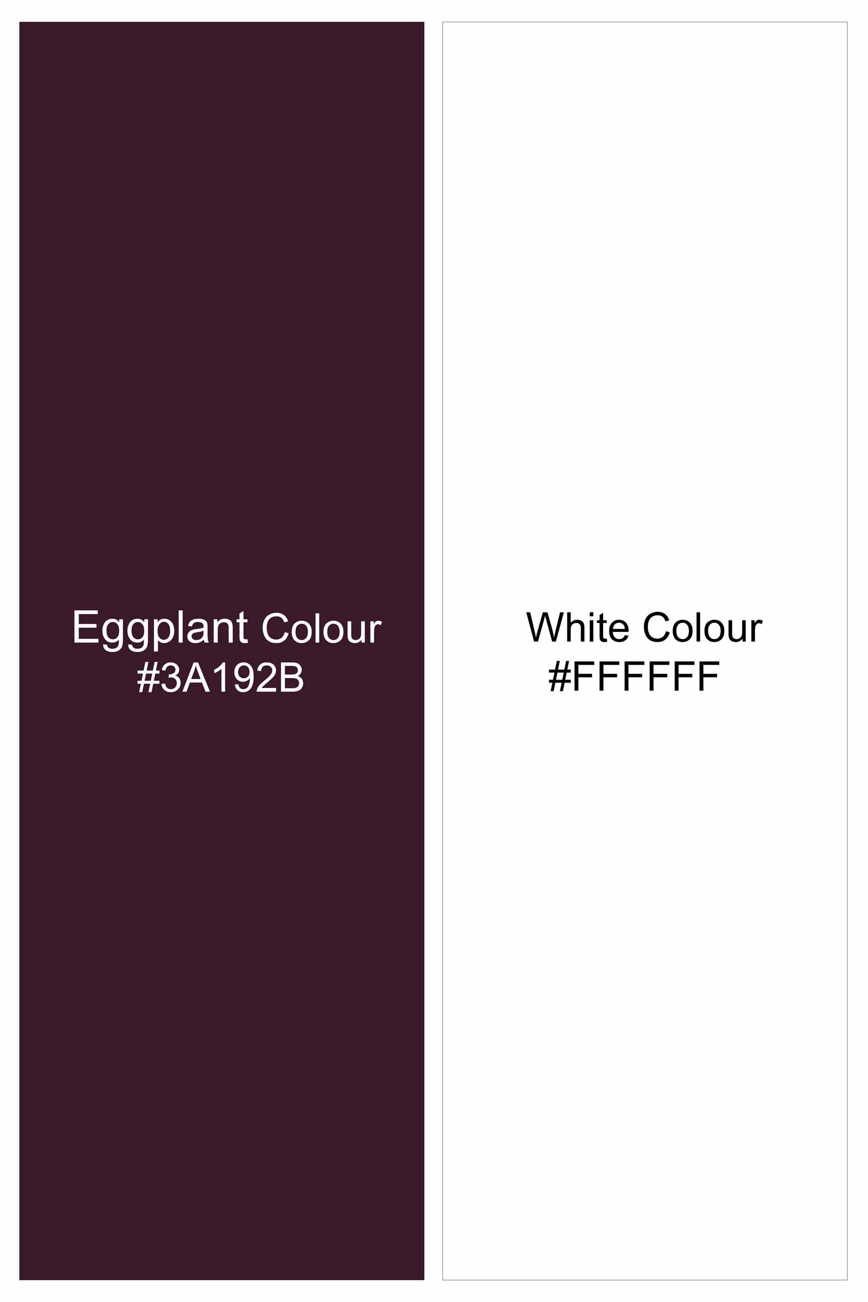 Eggplant Wine with White Dotted Twill Premium Cotton Shirt