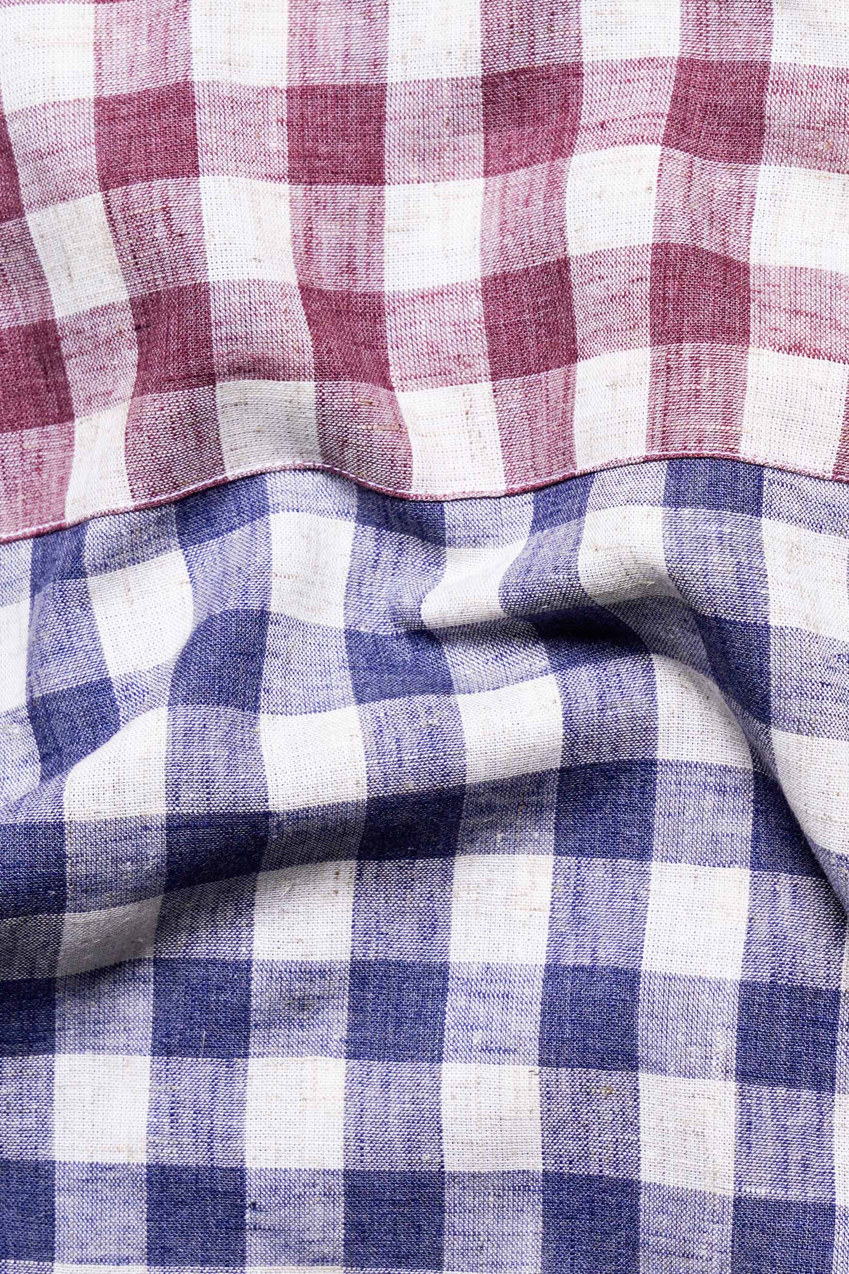 Rhino Blue with Muave Pink and White Plaid Luxurious linen Designer Shirt 11617-P575-38, 11617-P575-H-38, 11617-P575-39, 11617-P575-H-39, 11617-P575-40, 11617-P575-H-40, 11617-P575-42, 11617-P575-H-42, 11617-P575-44, 11617-P575-H-44, 11617-P575-46, 11617-P575-H-46, 11617-P575-48, 11617-P575-H-48, 11617-P575-50, 11617-P575-H-50, 11617-P575-52, 11617-P575-H-52