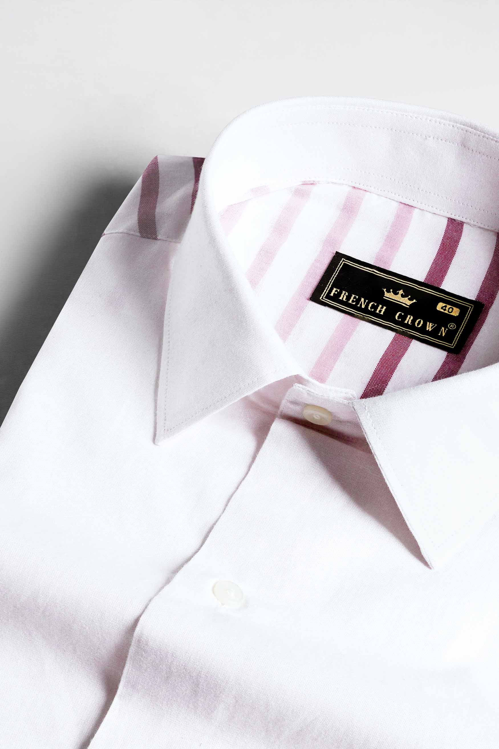Bright White with Bashful Pink Striped Royal Oxford Shirt 11624-WCC-38, 11624-WCC-H-38, 11624-WCC-39, 11624-WCC-H-39, 11624-WCC-40, 11624-WCC-H-40, 11624-WCC-42, 11624-WCC-H-42, 11624-WCC-44, 11624-WCC-H-44, 11624-WCC-46, 11624-WCC-H-46, 11624-WCC-48, 11624-WCC-H-48, 11624-WCC-50, 11624-WCC-H-50, 11624-WCC-52, 11624-WCC-H-52