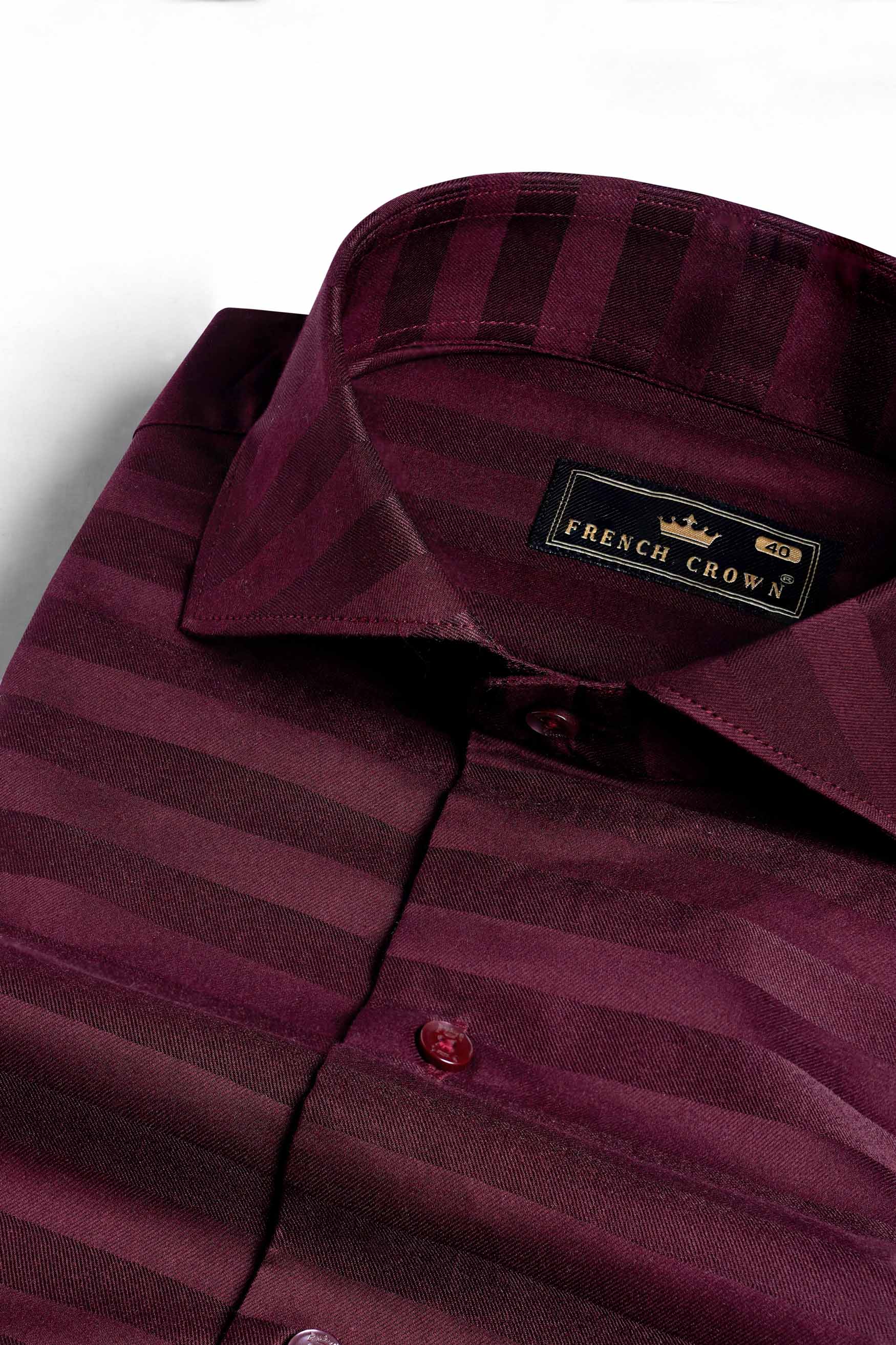 Barossa Maroon Striped Dobby Textured Premium Giza Cotton Shirt 11626-CA-RD-38, 11626-CA-RD-H-38, 11626-CA-RD-39, 11626-CA-RD-H-39, 11626-CA-RD-40, 11626-CA-RD-H-40, 11626-CA-RD-42, 11626-CA-RD-H-42, 11626-CA-RD-44, 11626-CA-RD-H-44, 11626-CA-RD-46, 11626-CA-RD-H-46, 11626-CA-RD-48, 11626-CA-RD-H-48, 11626-CA-RD-50, 11626-CA-RD-H-50, 11626-CA-RD-52, 11626-CA-RD-H-52