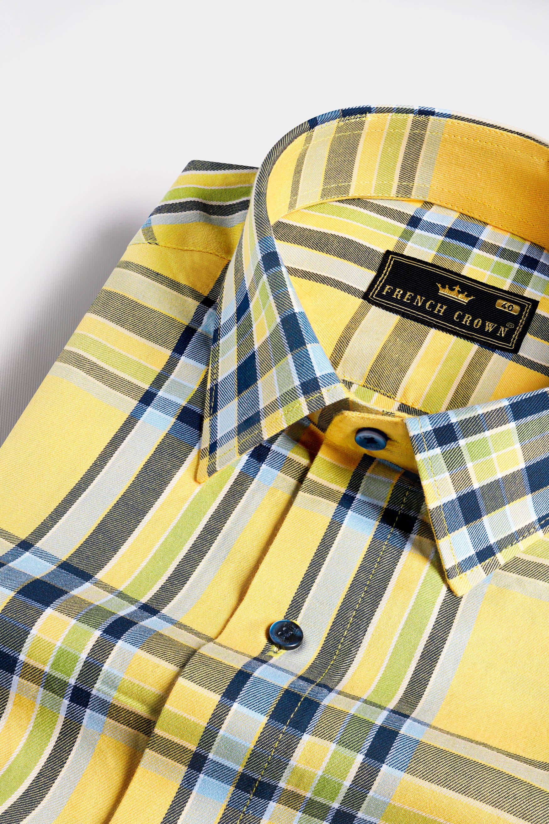 Sand Yellow and Downriver Blue Twill Plaid Premium Cotton Shirt 11679-BLE-38, 11679-BLE-H-38, 11679-BLE-39, 11679-BLE-H-39, 11679-BLE-40, 11679-BLE-H-40, 11679-BLE-42, 11679-BLE-H-42, 11679-BLE-44, 11679-BLE-H-44, 11679-BLE-46, 11679-BLE-H-46, 11679-BLE-48, 11679-BLE-H-48, 11679-BLE-50, 11679-BLE-H-50, 11679-BLE-52, 11679-BLE-H-52