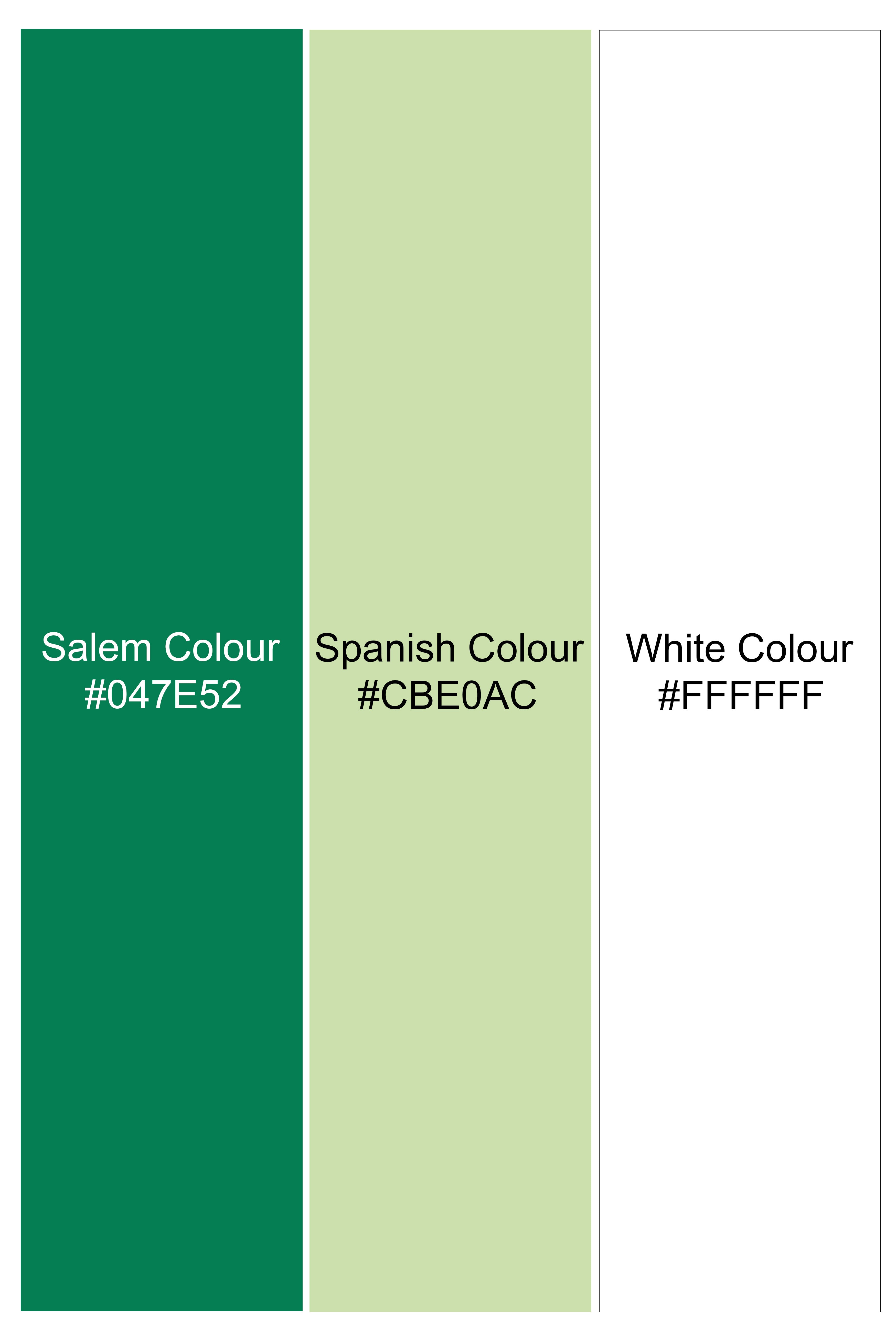 Salem Green and White Twill Plaid Premium Cotton Shirt