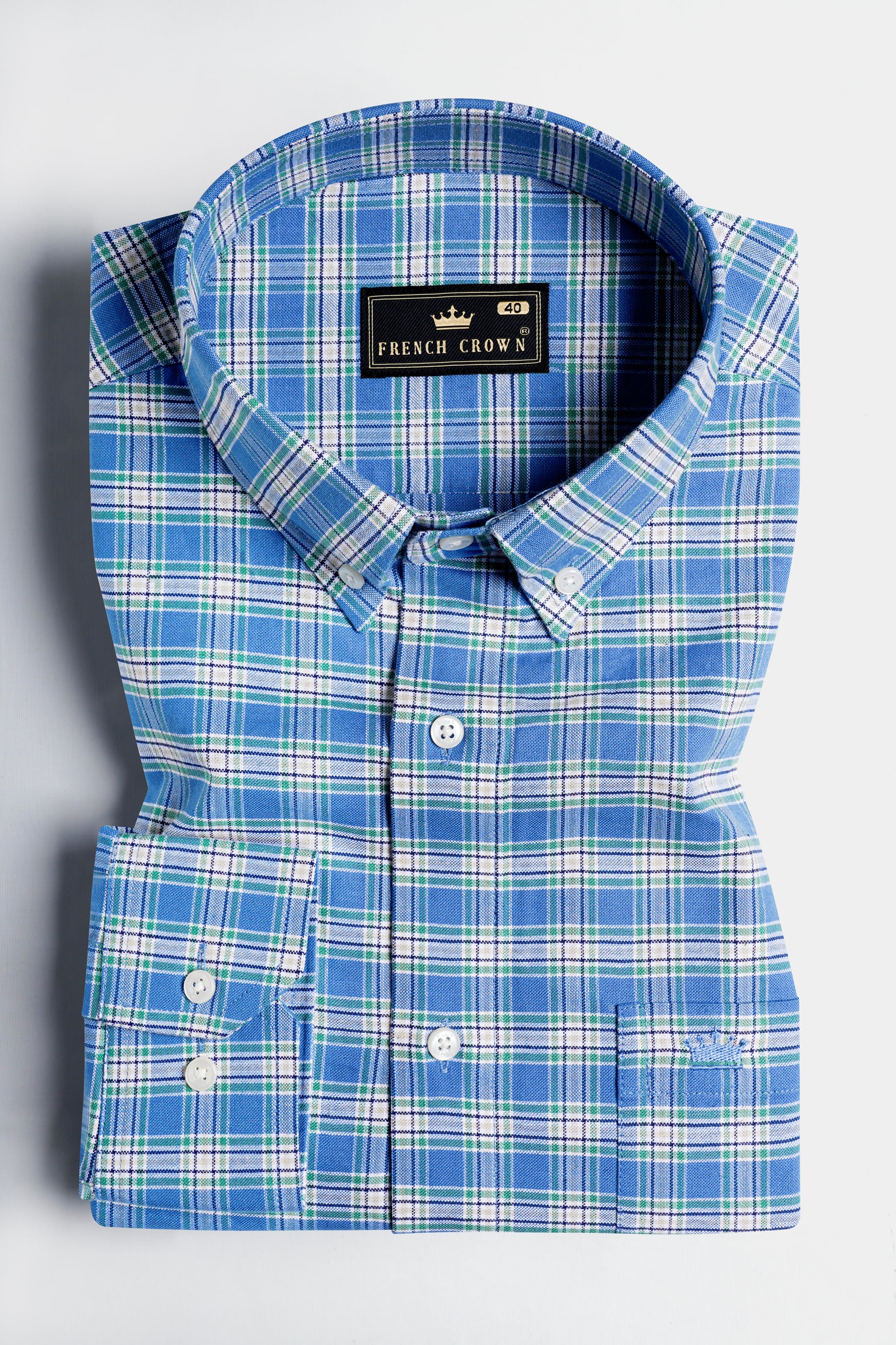 Mariner Blue and White Checkered Royal Oxford Shirt 11693-BD-38, 11693-BD-H-38, 11693-BD-39, 11693-BD-H-39, 11693-BD-40, 11693-BD-H-40, 11693-BD-42, 11693-BD-H-42, 11693-BD-44, 11693-BD-H-44, 11693-BD-46, 11693-BD-H-46, 11693-BD-48, 11693-BD-H-48, 11693-BD-50, 11693-BD-H-50, 11693-BD-52, 11693-BD-H-52
