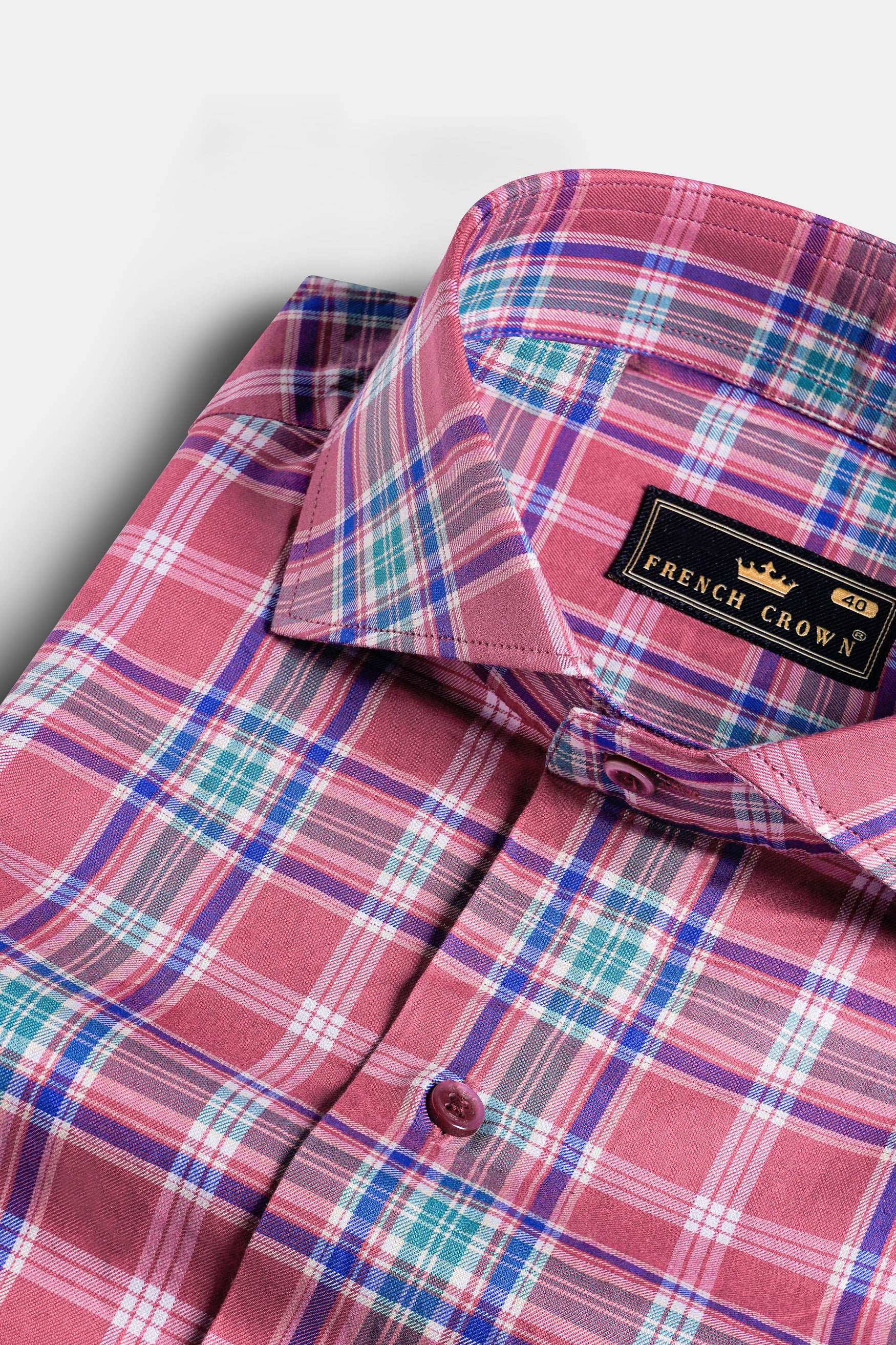 Contessa Pink with Eminence Purple and Bondi Green Twill Plaid Premium Cotton Shirt 11698-CA-MN-38, 11698-CA-MN-H-38, 11698-CA-MN-39, 11698-CA-MN-H-39, 11698-CA-MN-40, 11698-CA-MN-H-40, 11698-CA-MN-42, 11698-CA-MN-H-42, 11698-CA-MN-44, 11698-CA-MN-H-44, 11698-CA-MN-46, 11698-CA-MN-H-46, 11698-CA-MN-48, 11698-CA-MN-H-48, 11698-CA-MN-50, 11698-CA-MN-H-50, 11698-CA-MN-52, 11698-CA-MN-H-52
