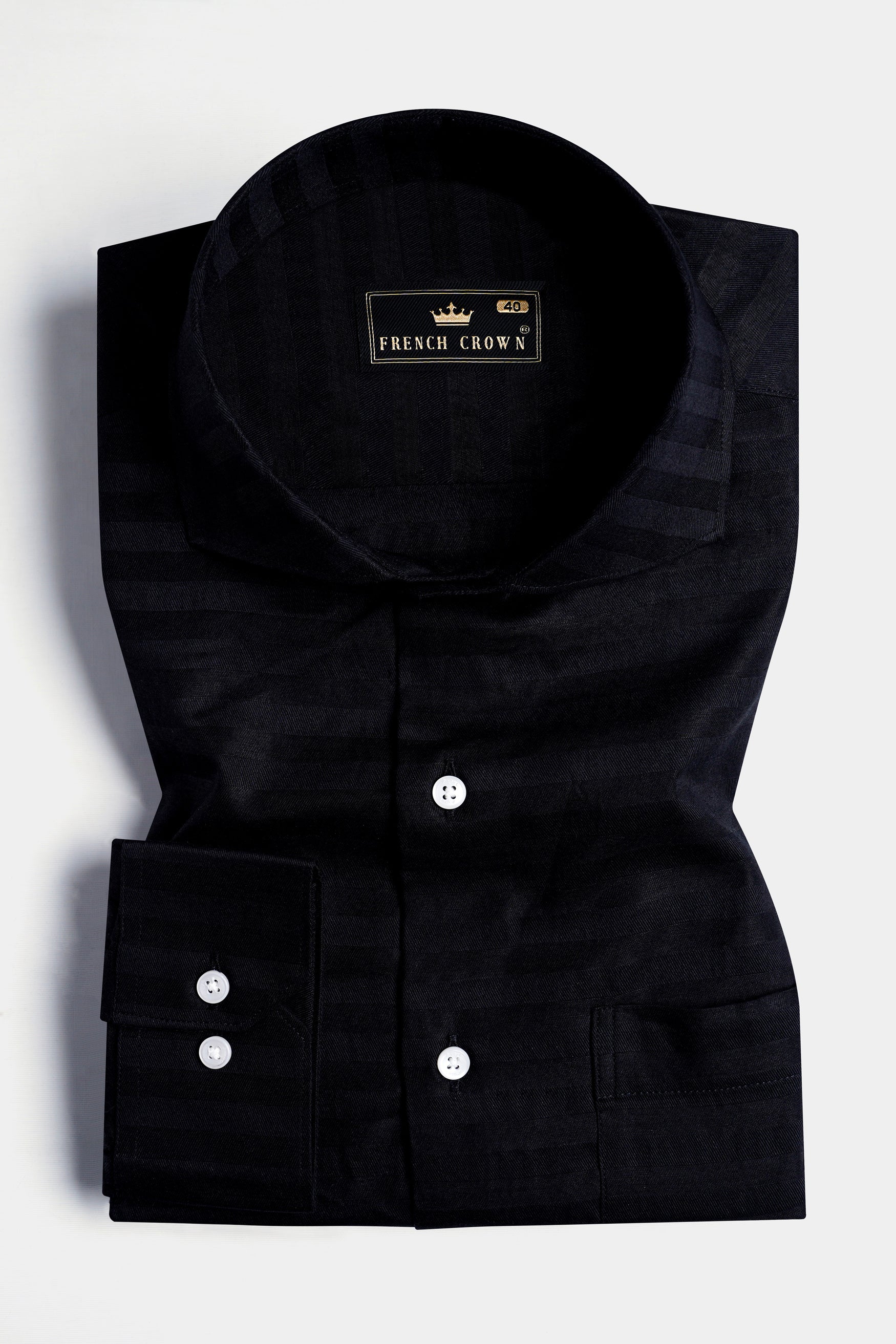 Jade Black Striped Dobby Textured Premium Giza Cotton Shirt 11702-CA-38, 11702-CA-H-38, 11702-CA-39, 11702-CA-H-39, 11702-CA-40, 11702-CA-H-40, 11702-CA-42, 11702-CA-H-42, 11702-CA-44, 11702-CA-H-44, 11702-CA-46, 11702-CA-H-46, 11702-CA-48, 11702-CA-H-48, 11702-CA-50, 11702-CA-H-50, 11702-CA-52, 11702-CA-H-52