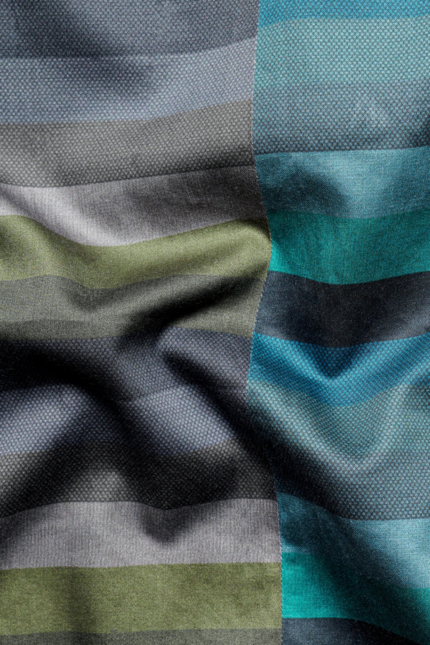 Cactus Green and Genoa Blue Striped Subtle Sheen Super Soft Premium Cotton Designer Shirt 11705-D22-38, 11705-D22-H-38, 11705-D22-39, 11705-D22-H-39, 11705-D22-40, 11705-D22-H-40, 11705-D22-42, 11705-D22-H-42, 11705-D22-44, 11705-D22-H-44, 11705-D22-46, 11705-D22-H-46, 11705-D22-48, 11705-D22-H-48, 11705-D22-50, 11705-D22-H-50, 11705-D22-52, 11705-D22-H-52