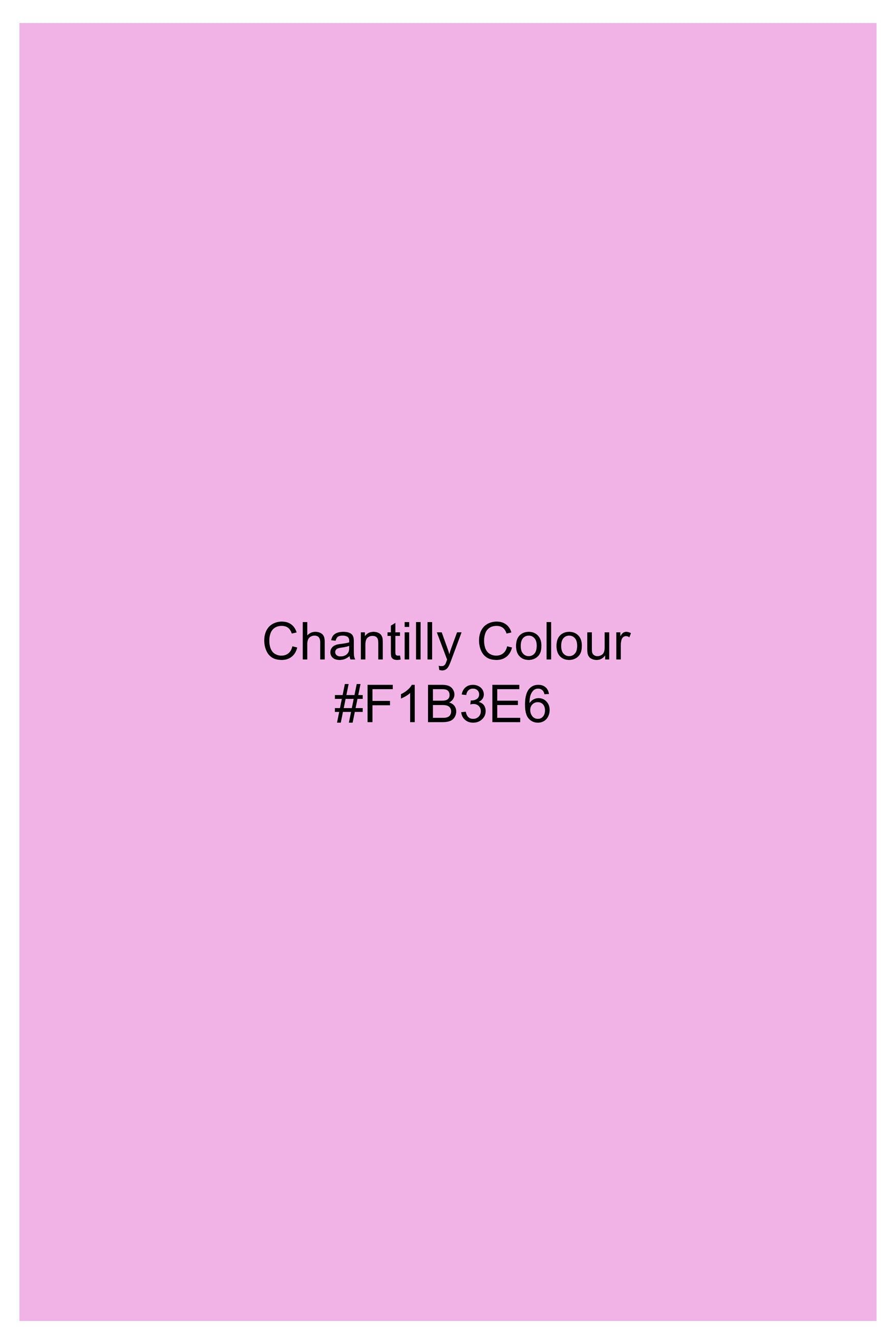 Chantilly Pink with White Piping Work Luxurious Linen Designer Shirt