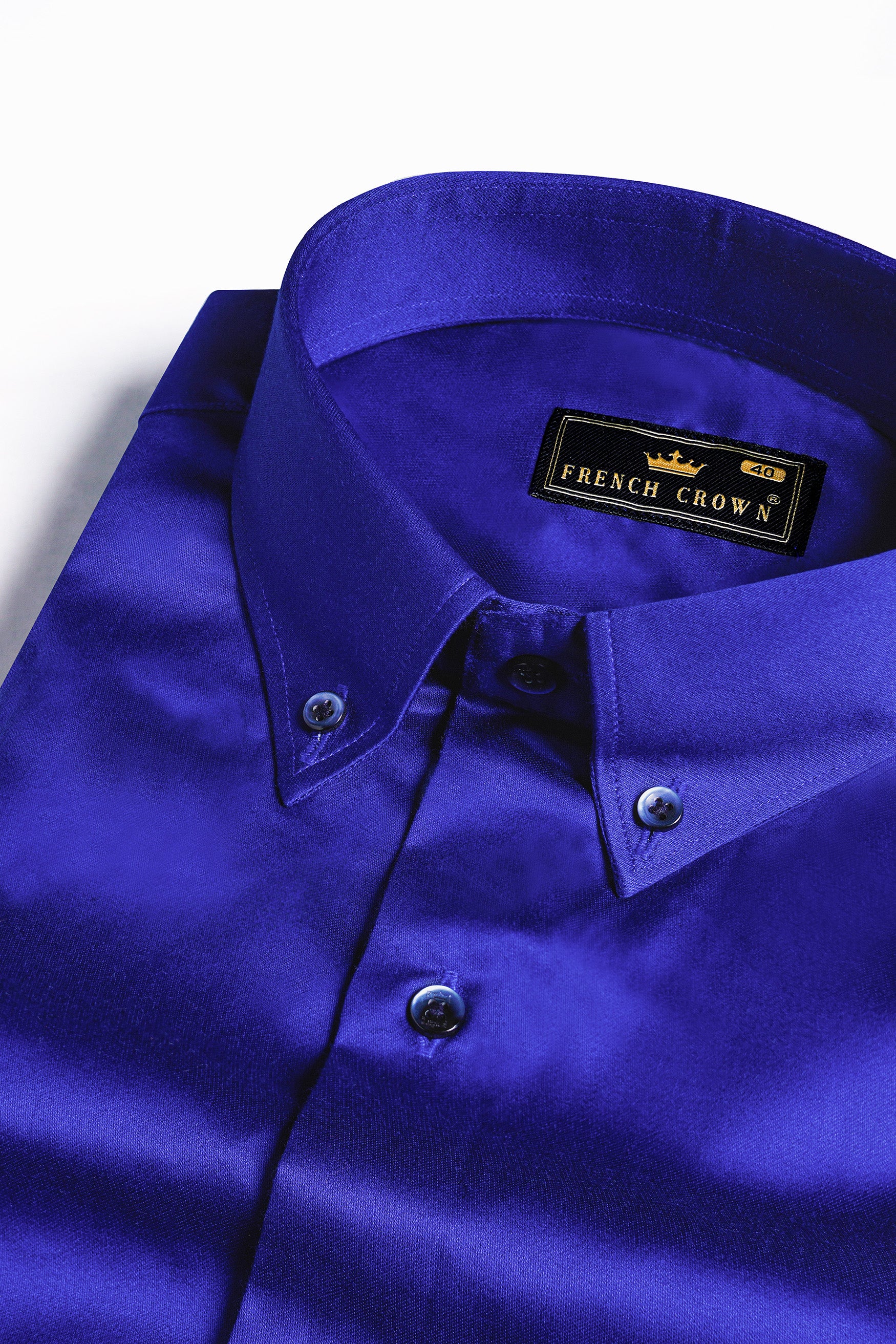 Lapis Blue Subtle Sheen Super Soft Premium Cotton Button Down Shirt