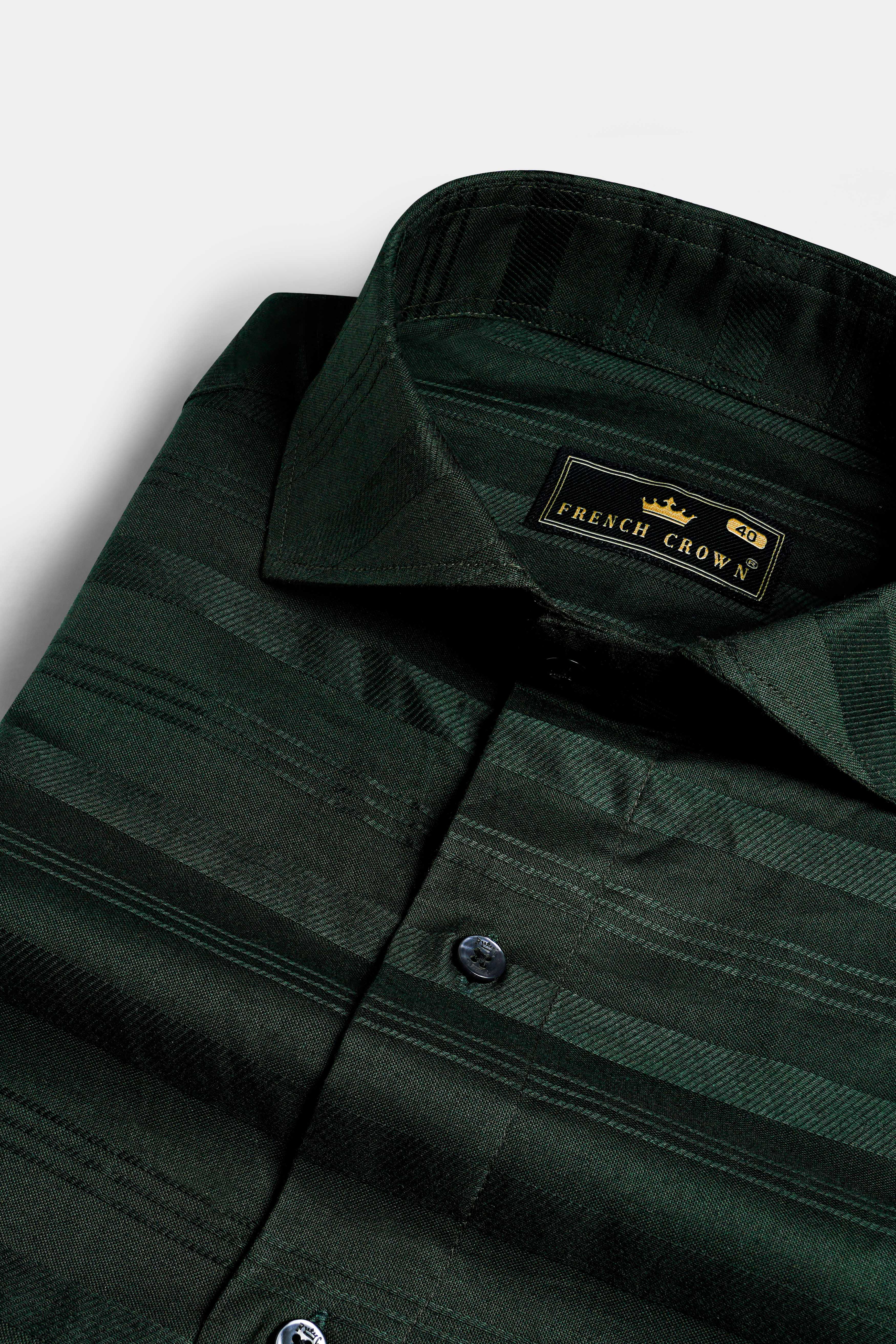 Timber Green Striped Dobby Textured Premium Giza Cotton Shirt 11760-CA-BLK-38, 11760-CA-BLK-H-38, 11760-CA-BLK-39, 11760-CA-BLK-H-39, 11760-CA-BLK-40, 11760-CA-BLK-H-40, 11760-CA-BLK-42, 11760-CA-BLK-H-42, 11760-CA-BLK-44, 11760-CA-BLK-H-44, 11760-CA-BLK-46, 11760-CA-BLK-H-46, 11760-CA-BLK-48, 11760-CA-BLK-H-48, 11760-CA-BLK-50, 11760-CA-BLK-H-50, 11760-CA-BLK-52, 11760-CA-BLK-H-52