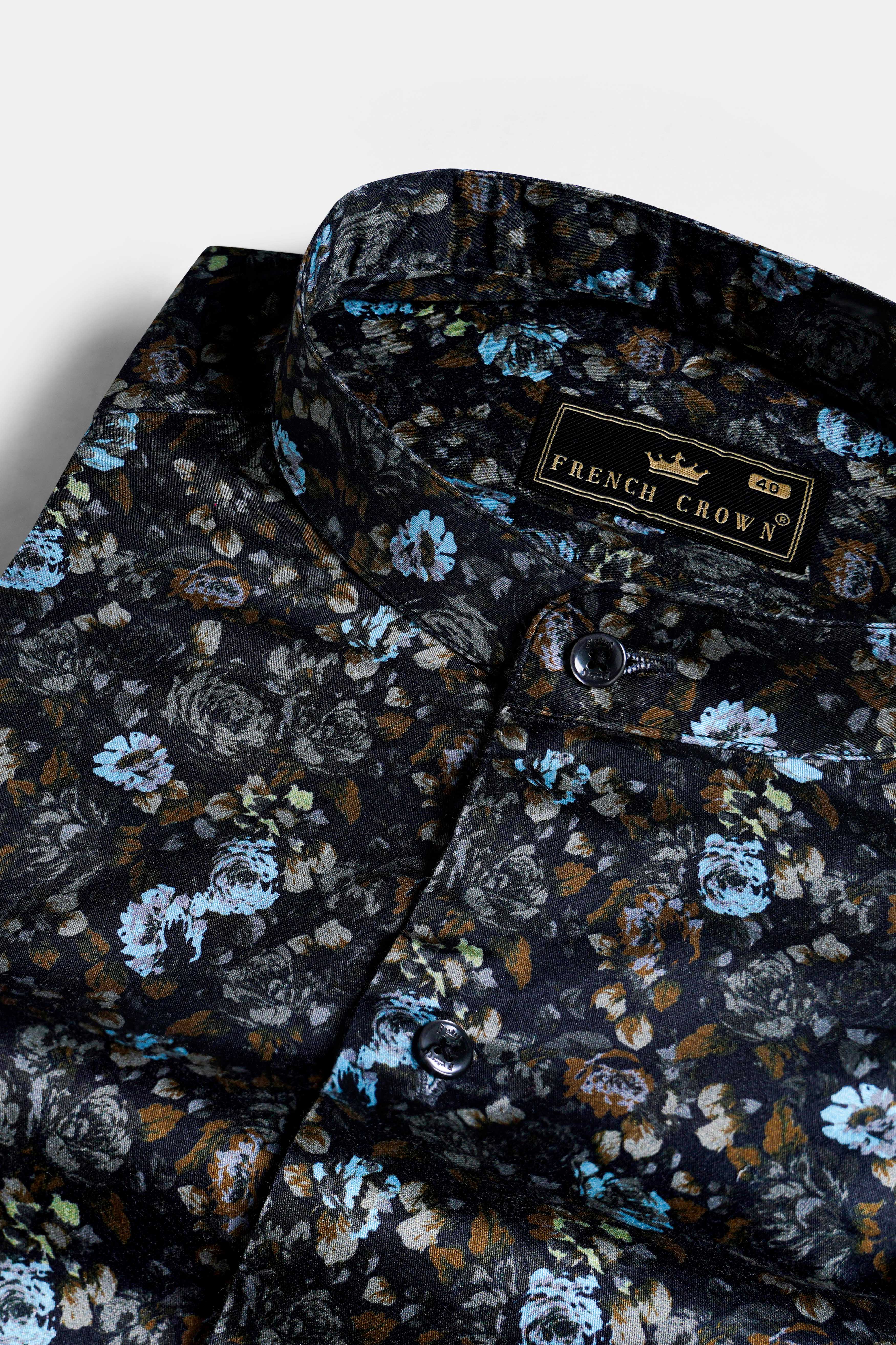 Vulcan Blue and Hippie Blue Multicolour Floral Printed Subtle Sheen Super Soft Premium Cotton Shirt 11761-M-BLK-38, 11761-M-BLK-H-38, 11761-M-BLK-39, 11761-M-BLK-H-39, 11761-M-BLK-40, 11761-M-BLK-H-40, 11761-M-BLK-42, 11761-M-BLK-H-42, 11761-M-BLK-44, 11761-M-BLK-H-44, 11761-M-BLK-46, 11761-M-BLK-H-46, 11761-M-BLK-48, 11761-M-BLK-H-48, 11761-M-BLK-50, 11761-M-BLK-H-50, 11761-M-BLK-52, 11761-M-BLK-H-52
