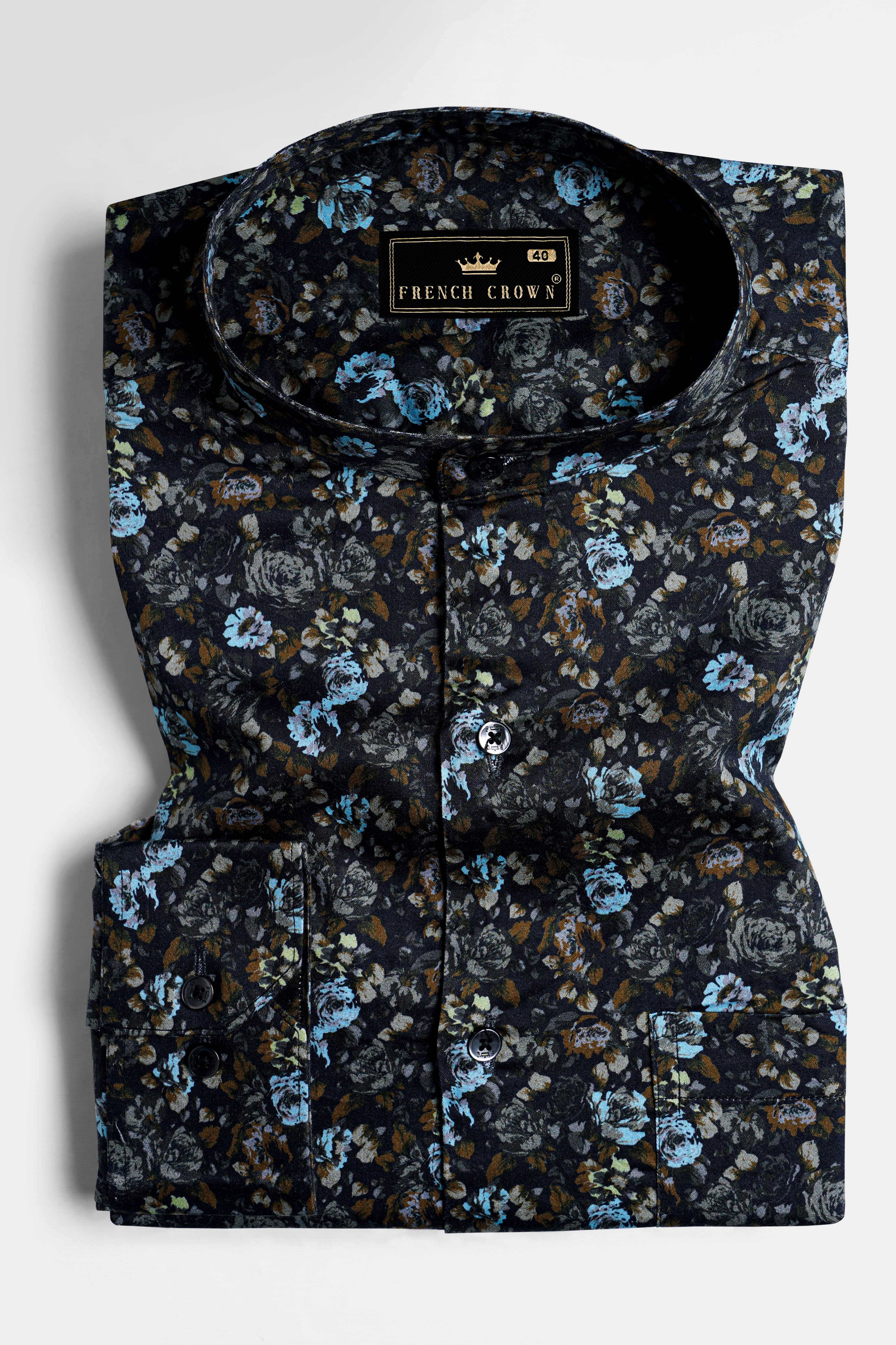 Vulcan Blue and Hippie Blue Multicolour Floral Printed Subtle Sheen Super Soft Premium Cotton Shirt 11761-M-BLK-38, 11761-M-BLK-H-38, 11761-M-BLK-39, 11761-M-BLK-H-39, 11761-M-BLK-40, 11761-M-BLK-H-40, 11761-M-BLK-42, 11761-M-BLK-H-42, 11761-M-BLK-44, 11761-M-BLK-H-44, 11761-M-BLK-46, 11761-M-BLK-H-46, 11761-M-BLK-48, 11761-M-BLK-H-48, 11761-M-BLK-50, 11761-M-BLK-H-50, 11761-M-BLK-52, 11761-M-BLK-H-52