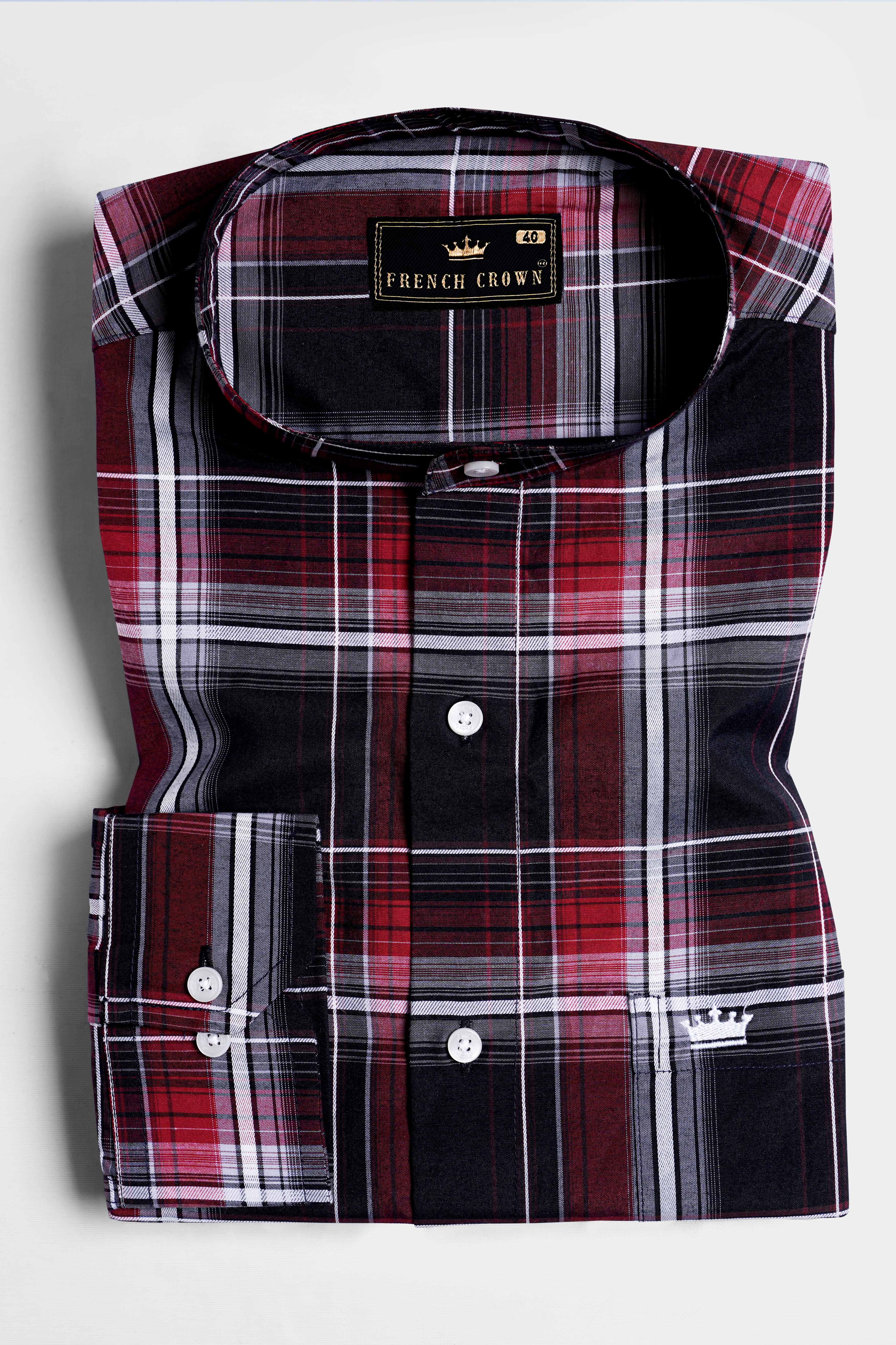 Jade Black and Paprika Red Plaid Dobby Textured Premium Giza Cotton Shirt 11766-M-38, 11766-M-H-38, 11766-M-39, 11766-M-H-39, 11766-M-40, 11766-M-H-40, 11766-M-42, 11766-M-H-42, 11766-M-44, 11766-M-H-44, 11766-M-46, 11766-M-H-46, 11766-M-48, 11766-M-H-48, 11766-M-50, 11766-M-H-50, 11766-M-52, 11766-M-H-52