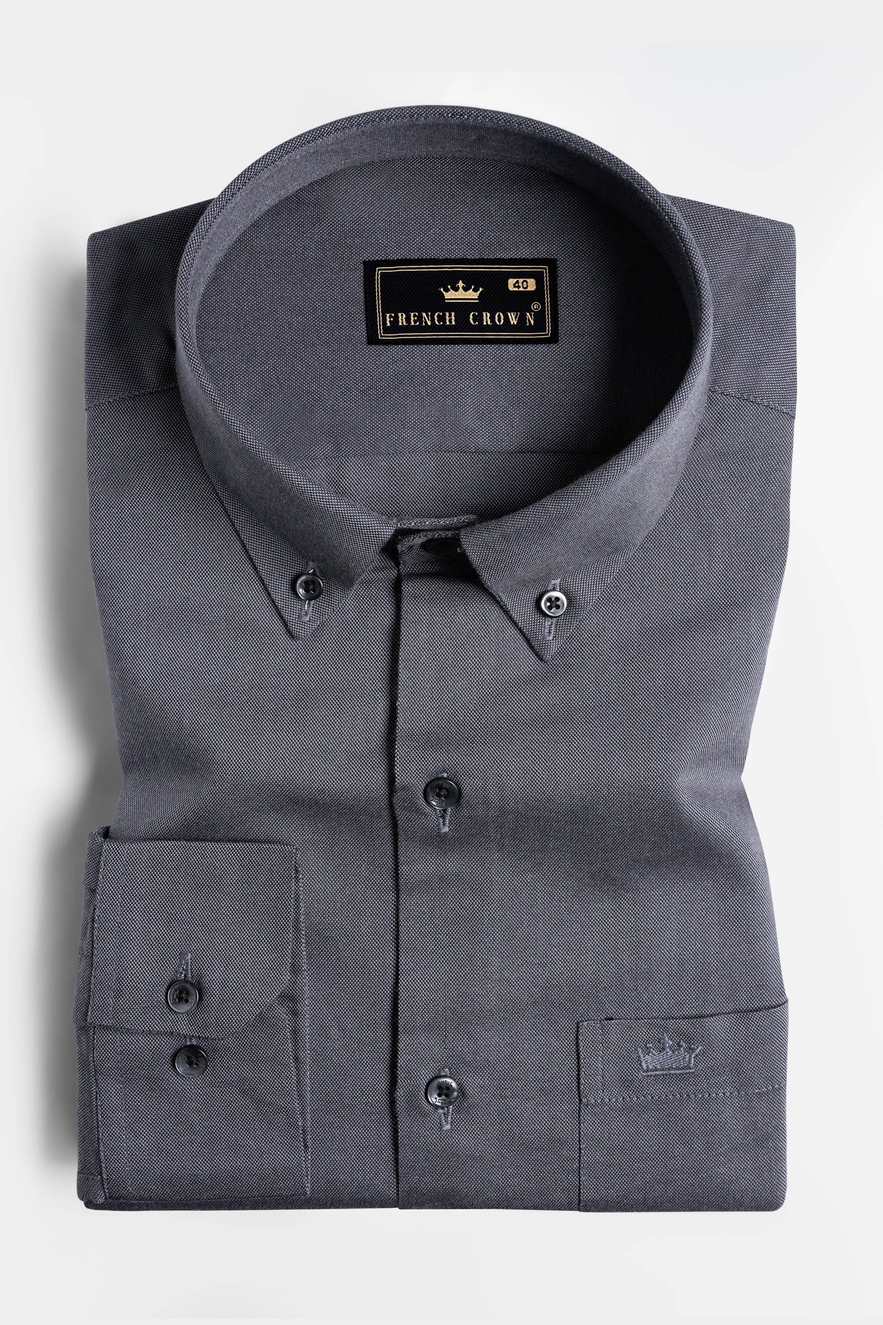 Wenge Gray Royal Oxford Button Down Shirt