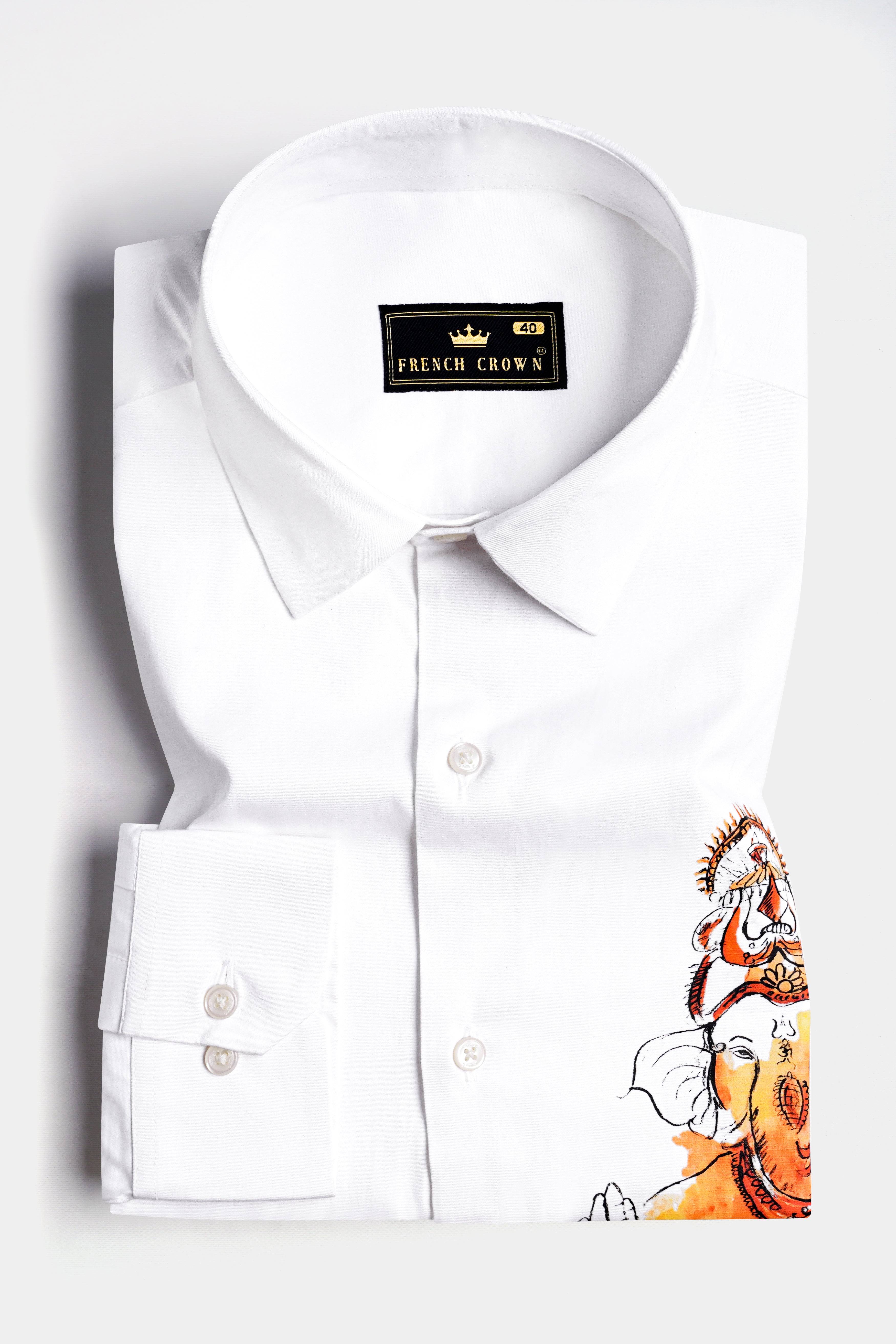 Bright White Lord Ganesha Printed Subtle Sheen Super Soft Premium Cotton Designer Shirt 11923-RPRT89-38, 11923-RPRT89-H-38, 11923-RPRT89-39, 11923-RPRT89-H-39, 11923-RPRT89-40, 11923-RPRT89-H-40, 11923-RPRT89-42, 11923-RPRT89-H-42, 11923-RPRT89-44, 11923-RPRT89-H-44, 11923-RPRT89-46, 11923-RPRT89-H-46, 11923-RPRT89-48, 11923-RPRT89-H-48, 11923-RPRT89-50, 11923-RPRT89-H-50, 11923-RPRT89-52, 11923-RPRT89-H-52