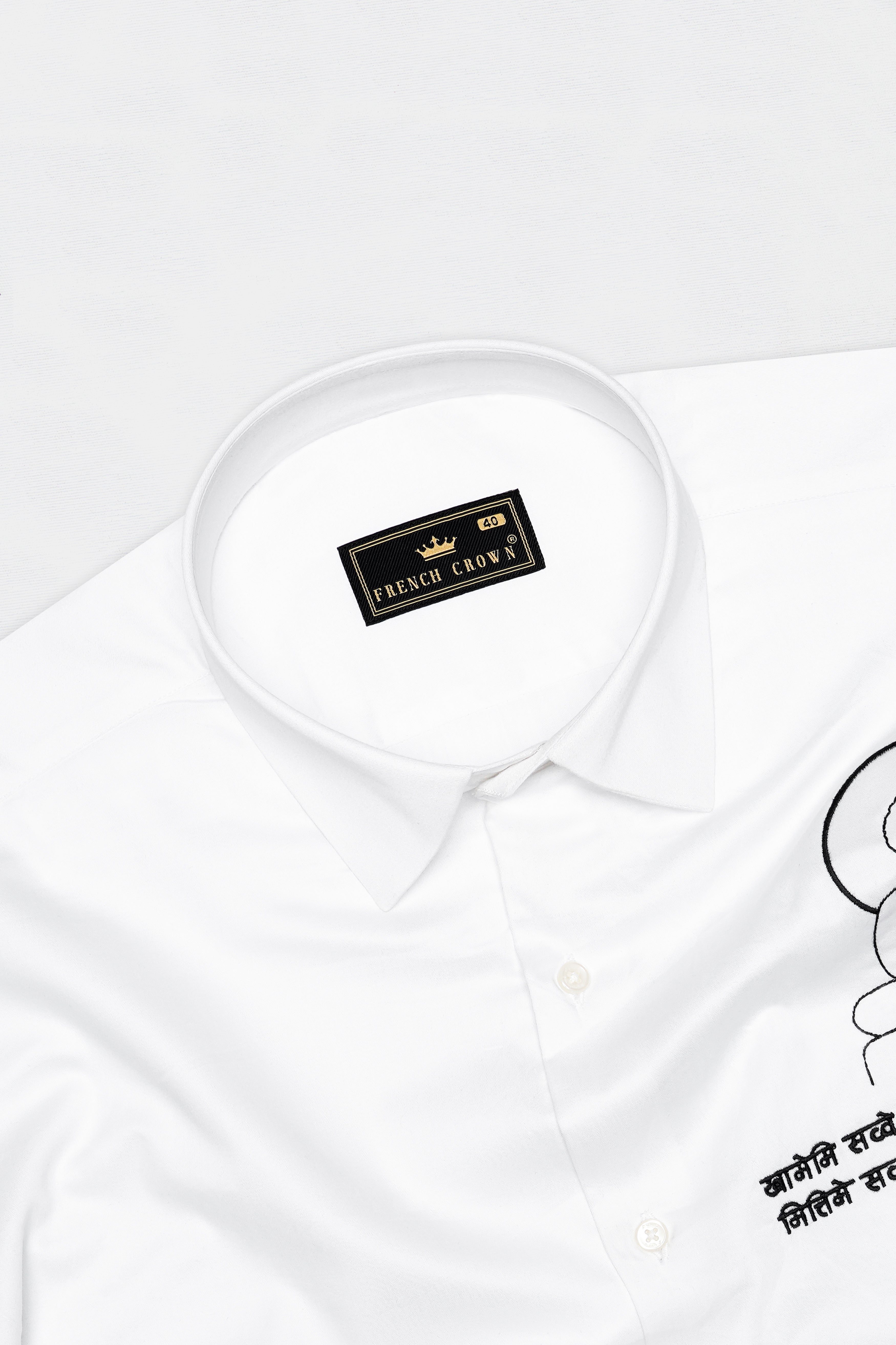 Bright White Gautam Budha Embroidered Subtle Sheen Super Super Soft Premium Cotton Designer Shirt 11936-E297-38, 11936-E297-H-38, 11936-E297-39, 11936-E297-H-39, 11936-E297-40, 11936-E297-H-40, 11936-E297-42, 11936-E297-H-42, 11936-E297-44, 11936-E297-H-44, 11936-E297-46, 11936-E297-H-46, 11936-E297-48, 11936-E297-H-48, 11936-E297-50, 11936-E297-H-50, 11936-E297-52, 11936-E297-H-52