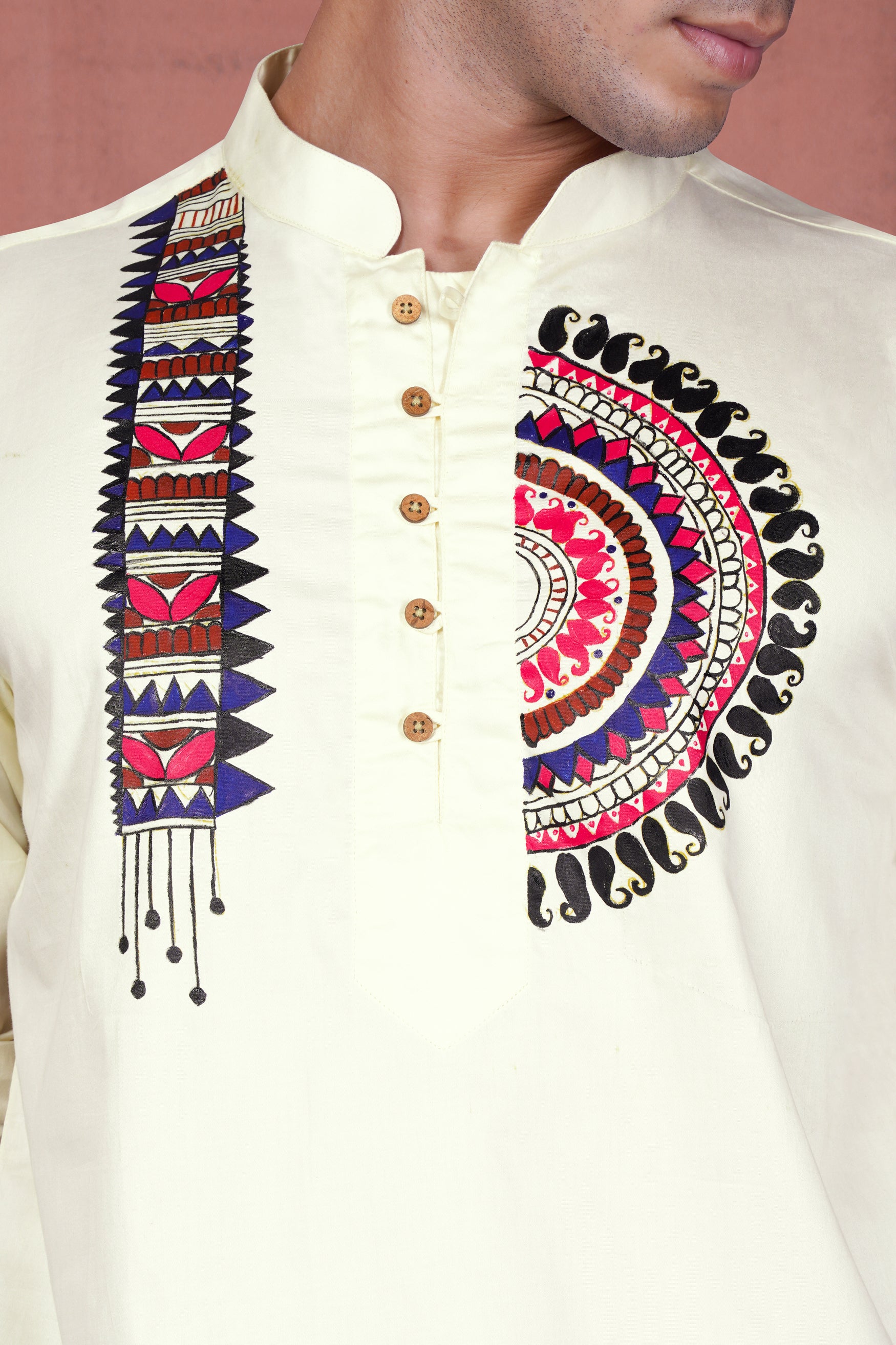 Almond Cream Mandala Art Hand Painted Subtle Sheen Super Soft Premium Cotton Designer Shirt 11944-KS-ART-38, 11944-KS-ART-H-38, 11944-KS-ART-39, 11944-KS-ART-H-39, 11944-KS-ART-40, 11944-KS-ART-H-40, 11944-KS-ART-42, 11944-KS-ART-H-42, 11944-KS-ART-44, 11944-KS-ART-H-44, 11944-KS-ART-46, 11944-KS-ART-H-46, 11944-KS-ART-48, 11944-KS-ART-H-48, 11944-KS-ART-50, 11944-KS-ART-H-50, 11944-KS-ART-52, 11944-KS-ART-H-52