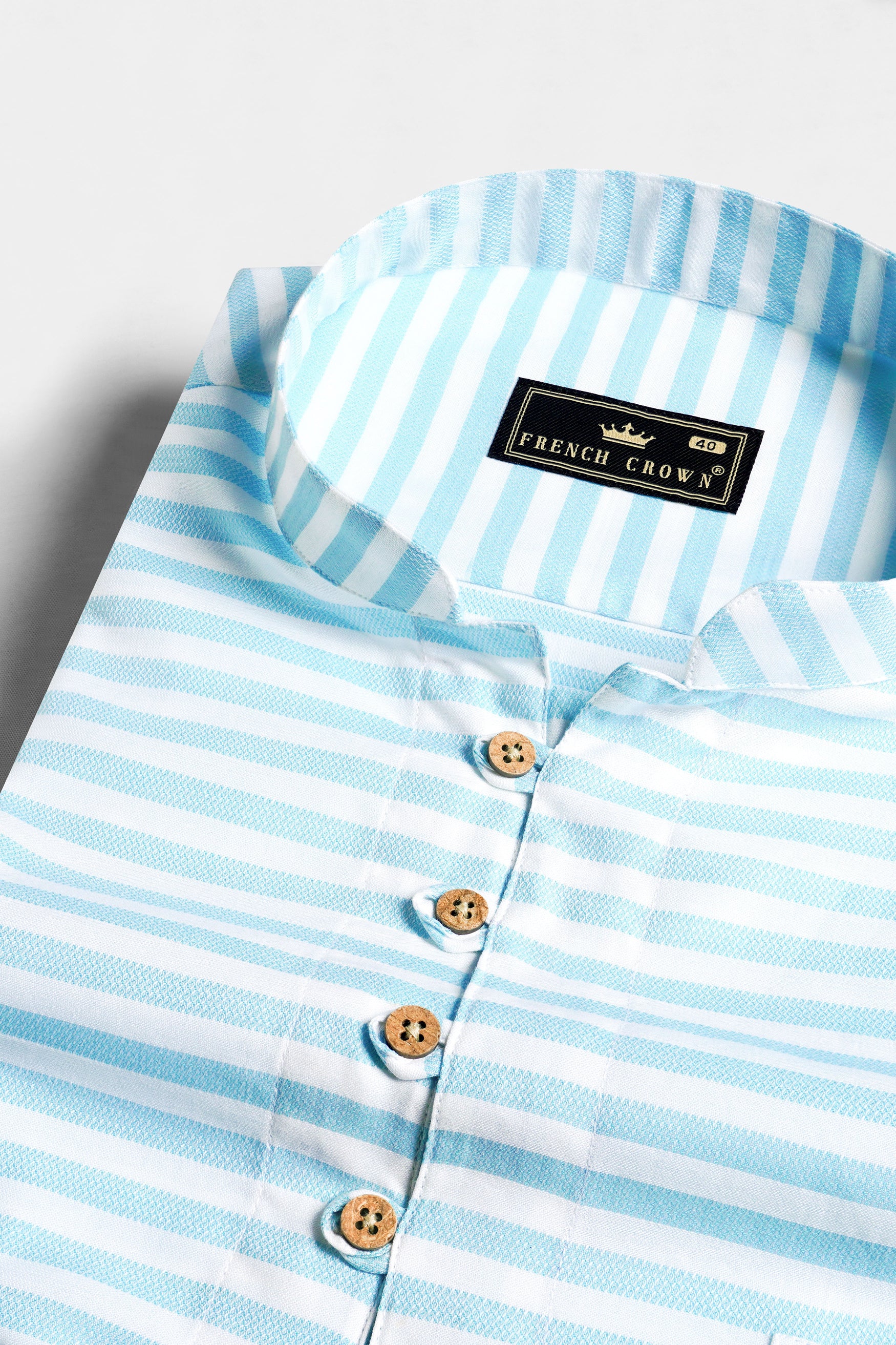 Tiffany Blue and White Striped Dobby textured Premium Giza Cotton Kurta Shirt 11950-KS-38, 11950-KS-H-38, 11950-KS-39, 11950-KS-H-39, 11950-KS-40, 11950-KS-H-40, 11950-KS-42, 11950-KS-H-42, 11950-KS-44, 11950-KS-H-44, 11950-KS-46, 11950-KS-H-46, 11950-KS-48, 11950-KS-H-48, 11950-KS-50, 11950-KS-H-50, 11950-KS-52, 11950-KS-H-52