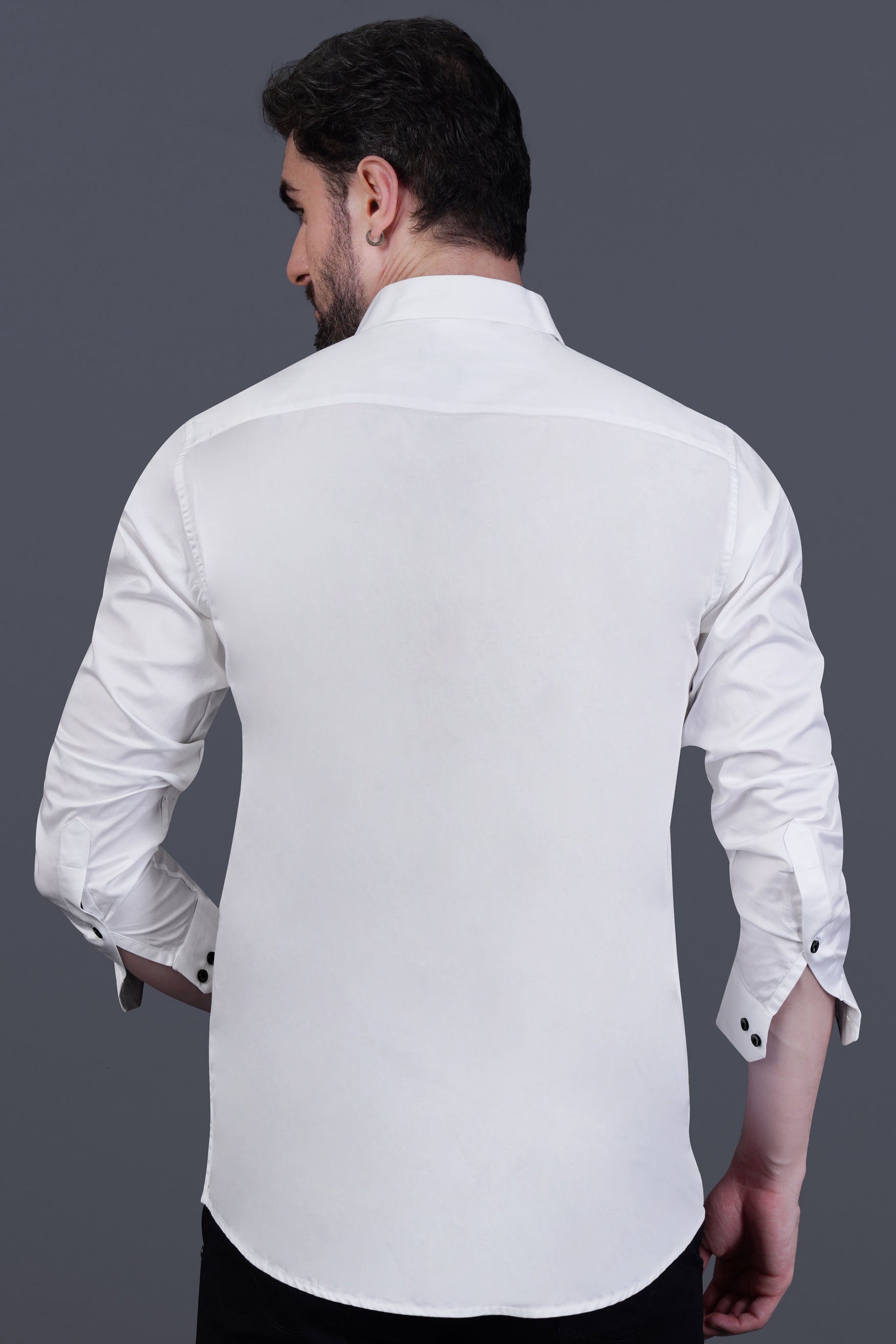 Bright White Infinite Lines Tucks Subtle Sheen Super Soft Premium Cotton Designer Shirt