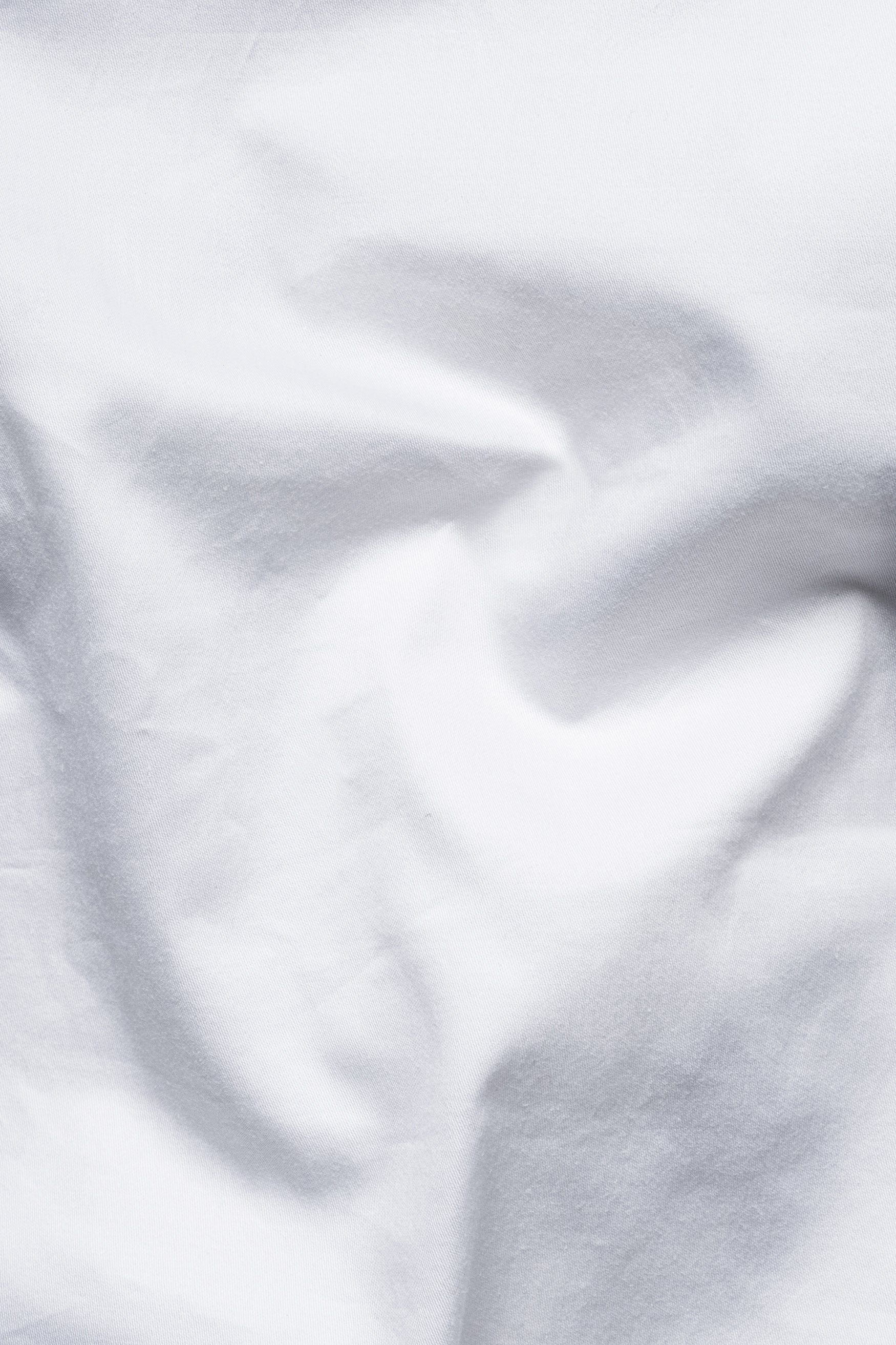 Bright White Subtle Sheen Super Soft Premium Cotton Designer Shirt