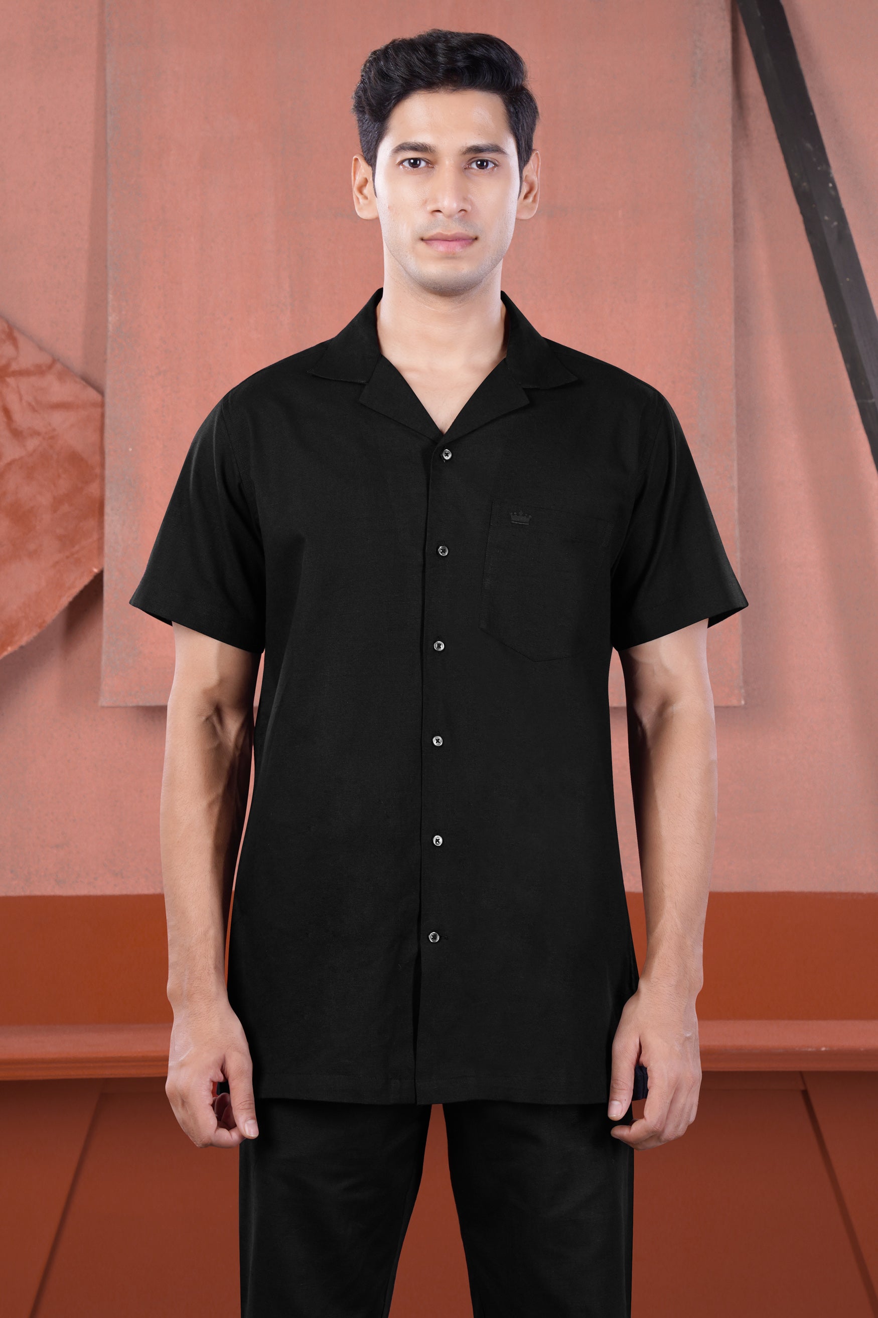 Jade Black Luxurious Linen Co-Ord Set