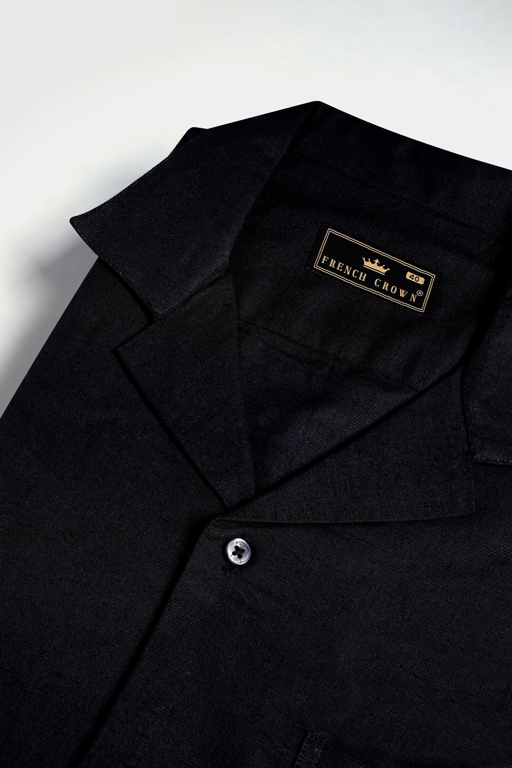 Jade Black Luxurious Linen Half Sleeved Shirt 11994-CC-SS-BLK-38, 11994-CC-SS-BLK-39, 11994-CC-SS-BLK-40, 11994-CC-SS-BLK-42, 11994-CC-SS-BLK-44, 11994-CC-SS-BLK-46, 11994-CC-SS-BLK-48, 11994-CC-SS-BLK-50, 11994-CC-SS-BLK-52